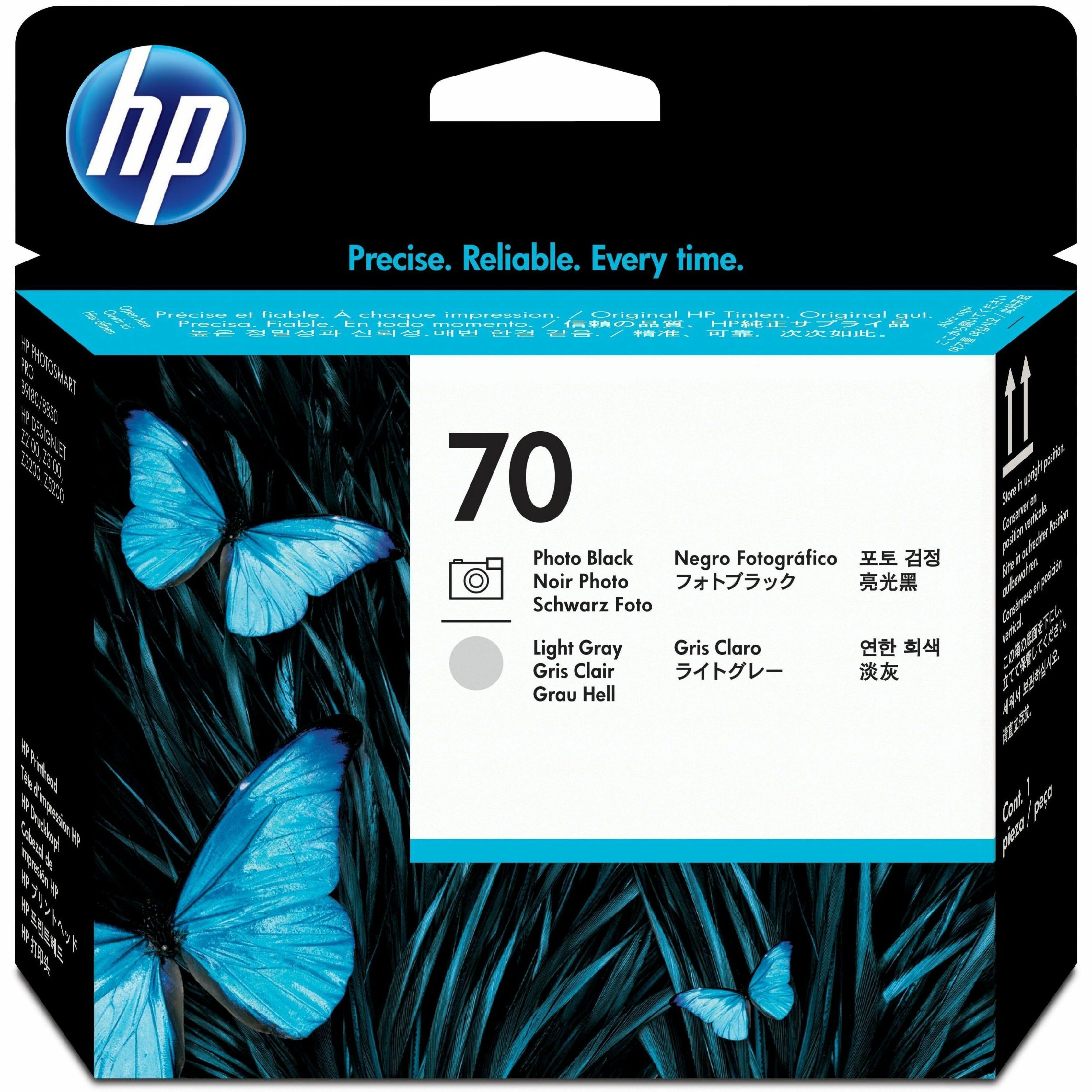 HP 70 (C9407A) Original Printhead - Single Pack - Inkjet - Standard Yield - Photo Black, Light Gray - 1 Each