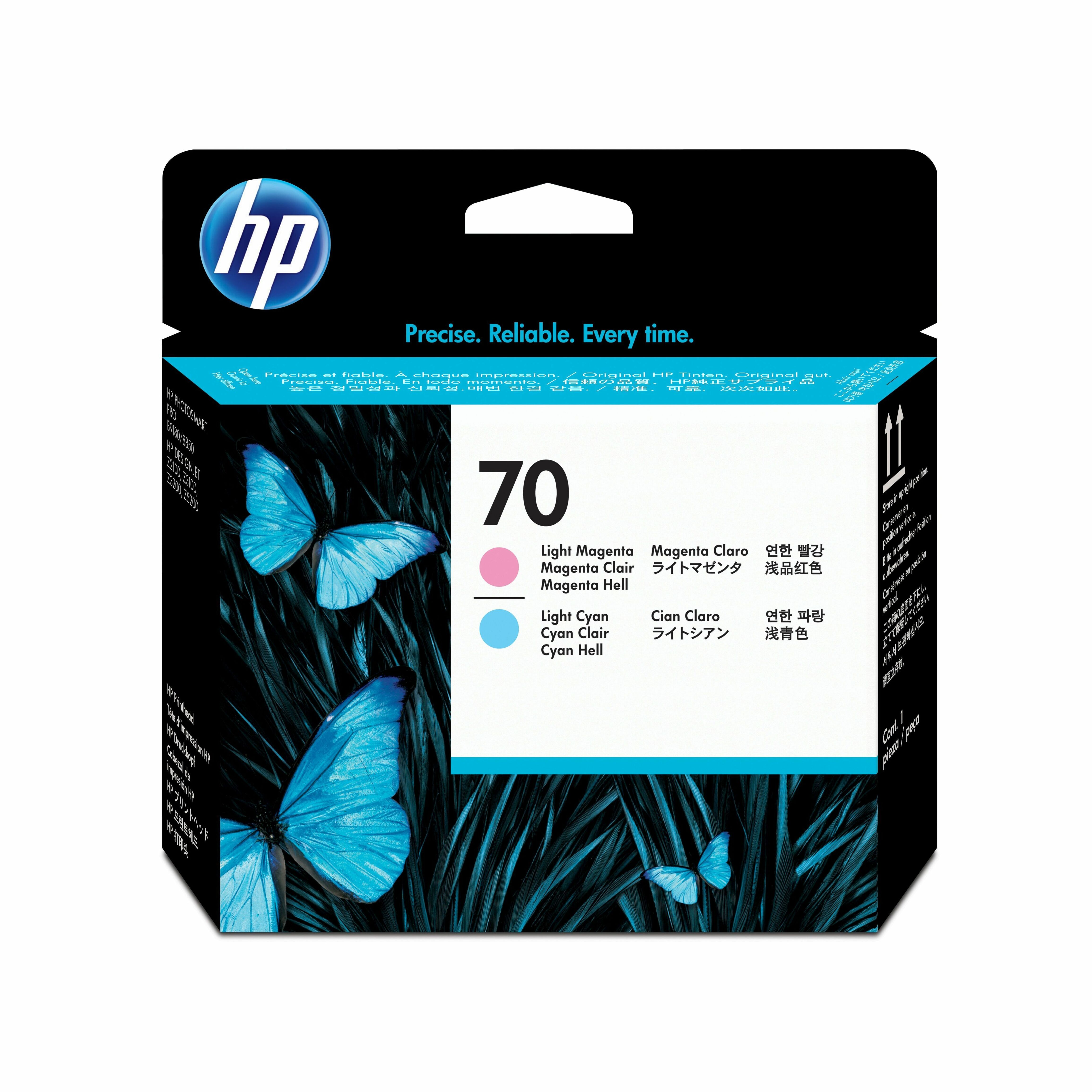 HP 70 (C9405A) Original Printhead - Single Pack - Inkjet - Standard Yield - Light Magenta, Light Cyan - 1 Each