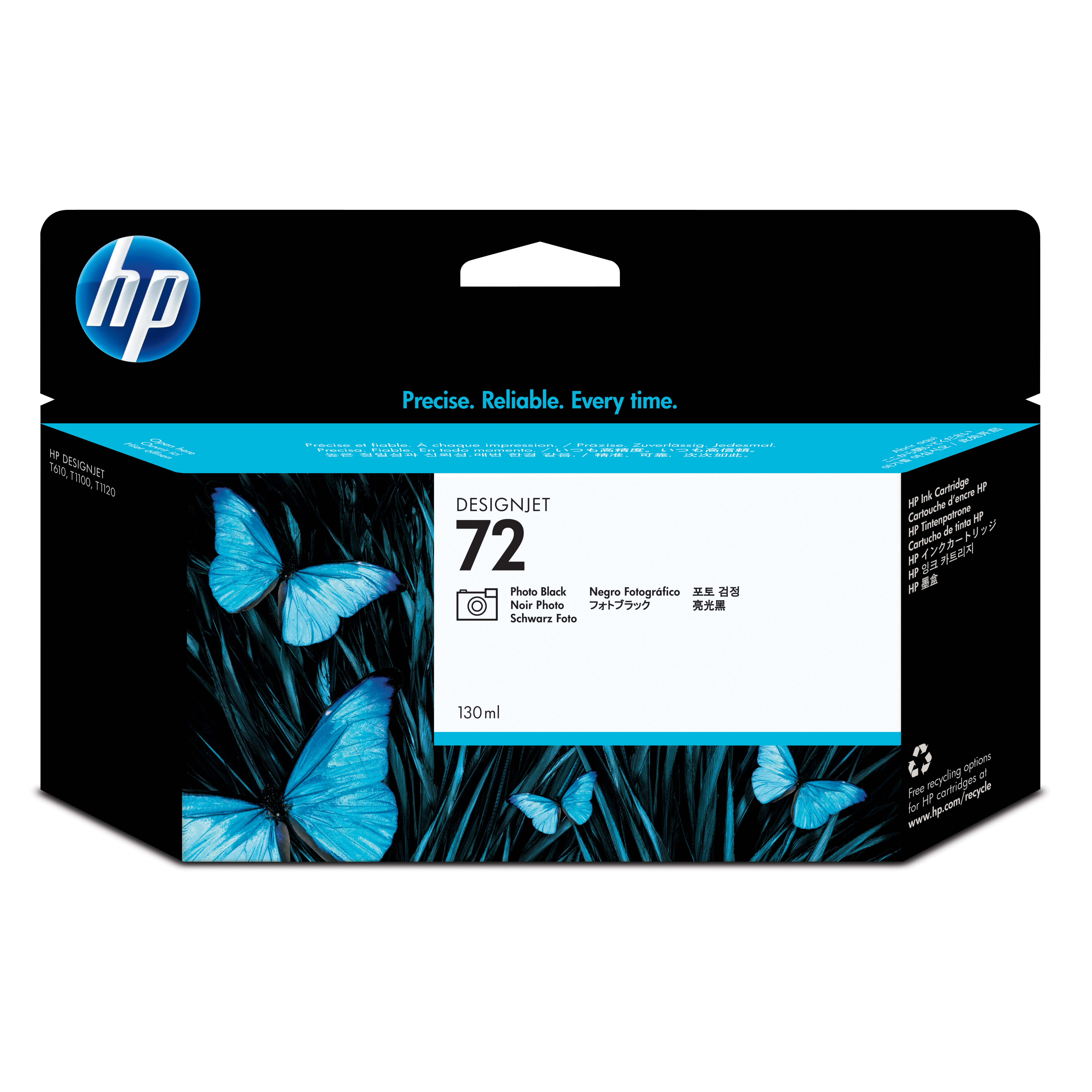 HP 72 (C9370A) Original Inkjet Ink Cartridge - Single Pack - Photo Black - 1 Each - 130 mL