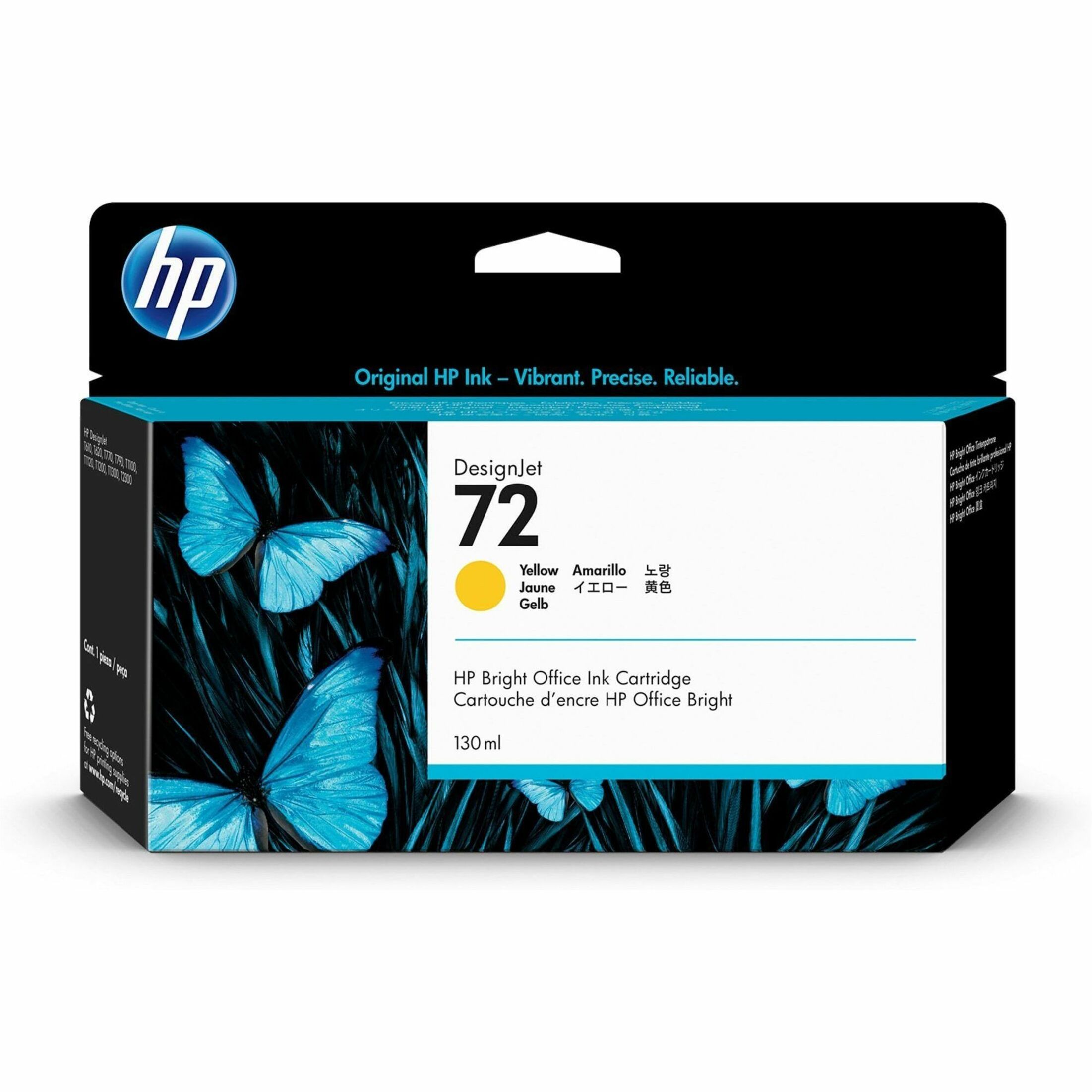 HP 72 (C9373A) Original Inkjet Ink Cartridge - Single Pack - Yellow - 1 Each - 130 mL — alternate image1