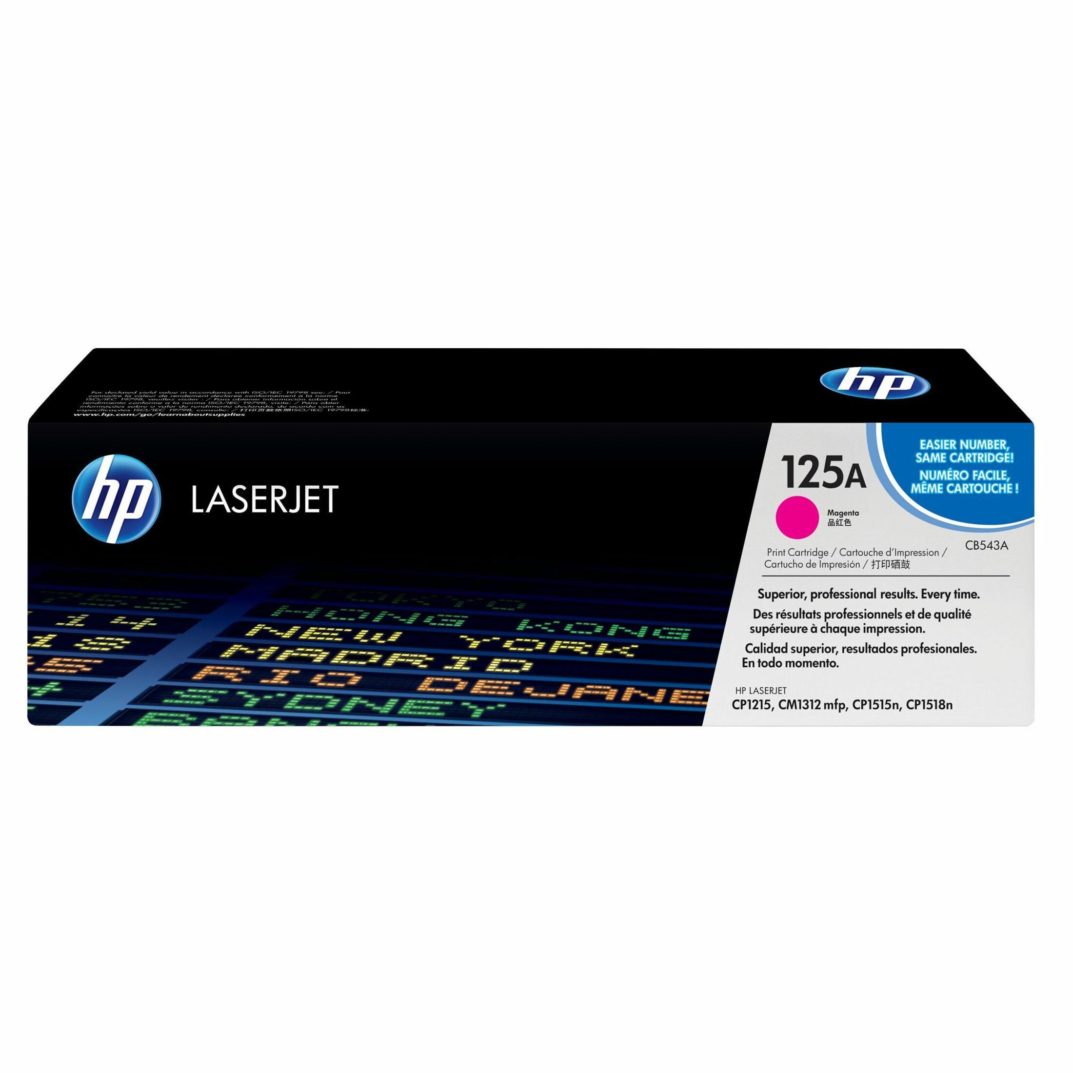 HP 125A (CB543A) Original Standard Yield Laser Toner Cartridge - Single Pack - Magenta - 1 Each - 1400 Pages