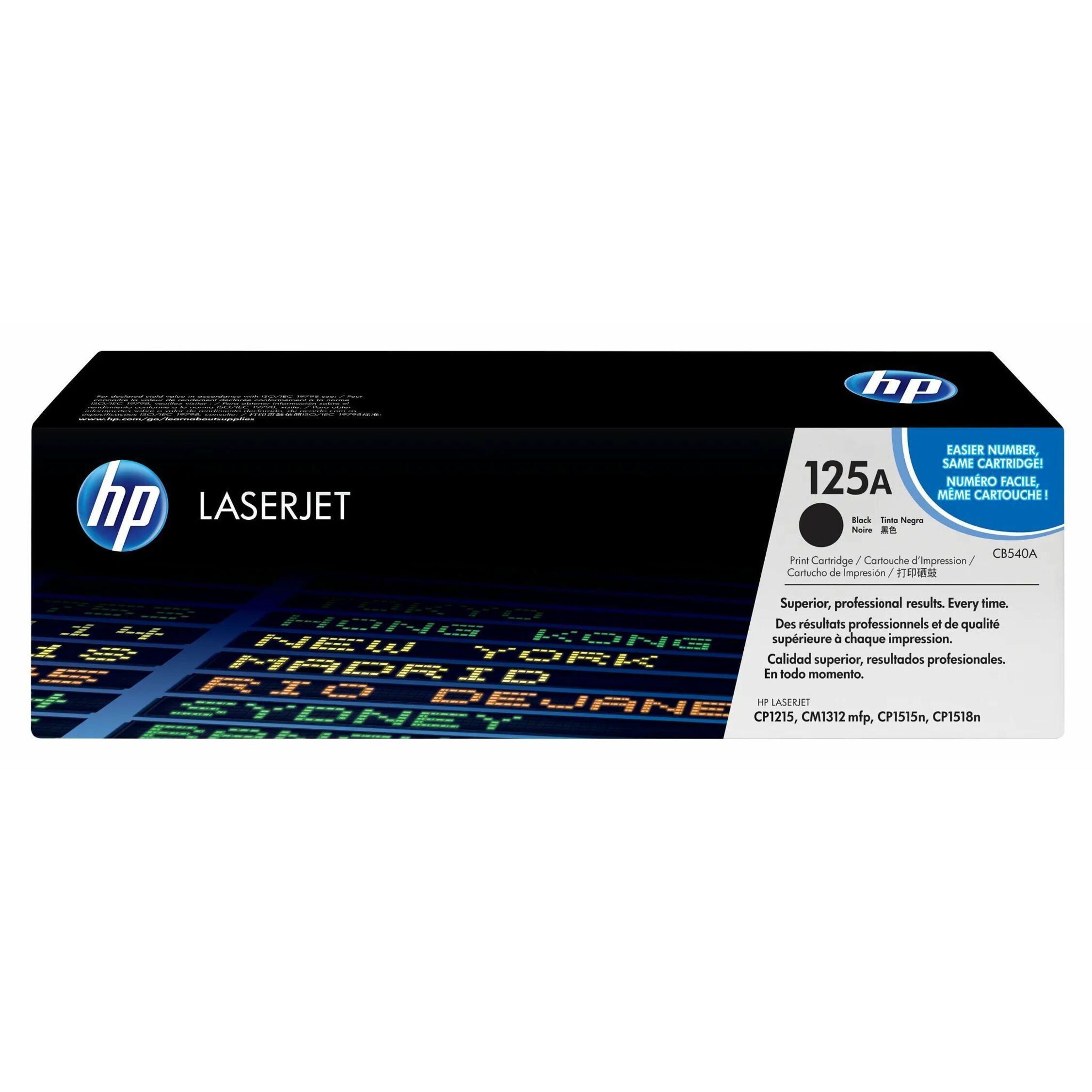 HP 125A (CB540A) Original Standard Yield Laser Toner Cartridge - Single Pack - Black - 1 Each - 2200 Pages
