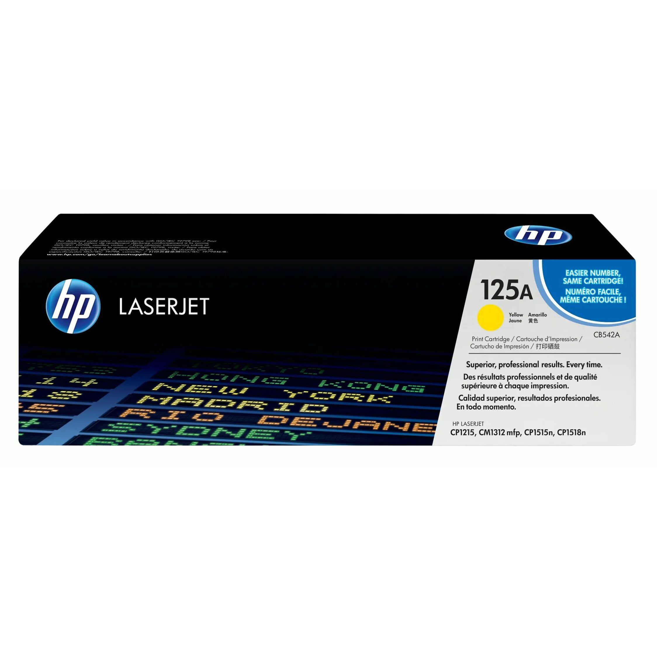 HP 125A (CB542A) Original Standard Yield Laser Toner Cartridge - Single Pack - Yellow - 1 Each - 1400 Pages