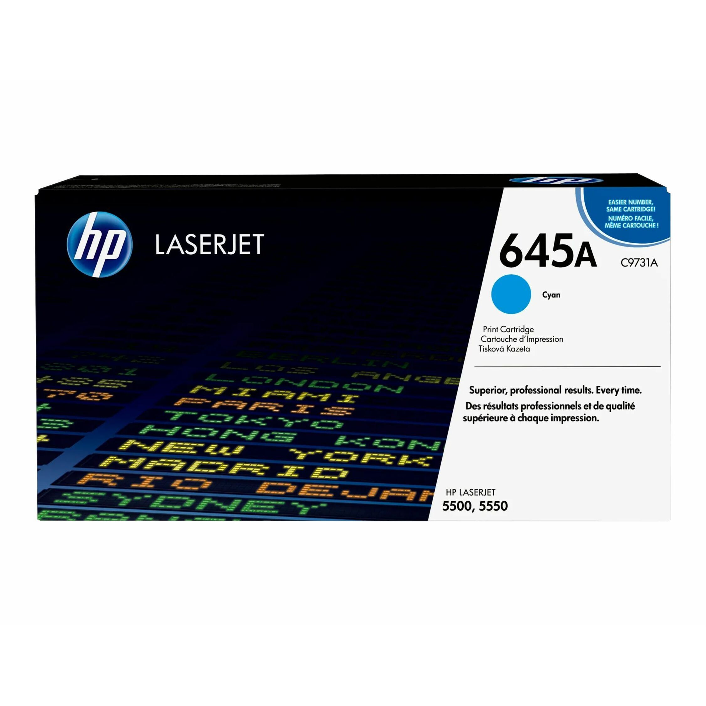 HP 645A (C9731A) Original Laser Toner Cartridge - Single Pack - Cyan - 1 Each - 12000 Pages