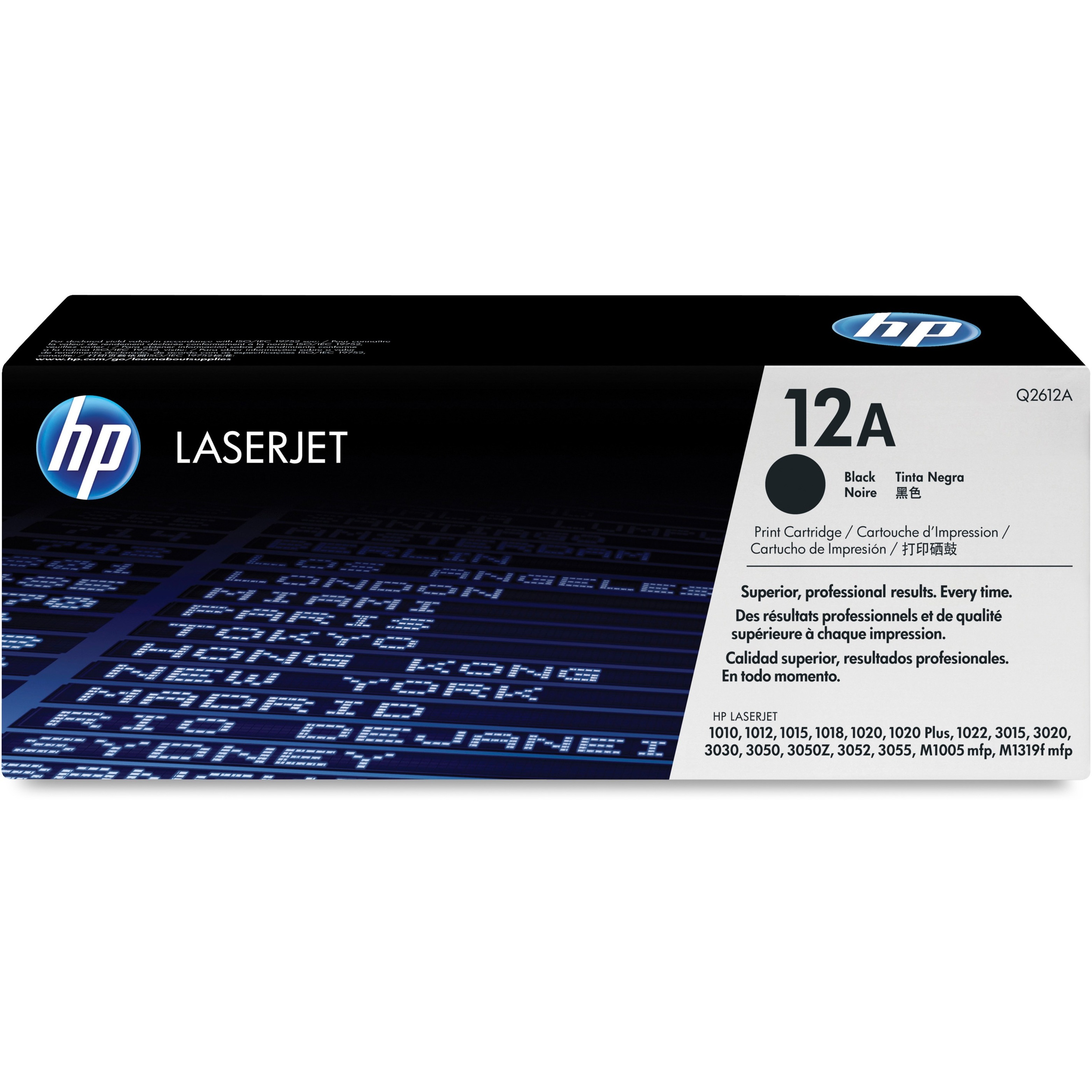 HP 12A (Q2612AG) Original Laser Toner Cartridge - Single Pack - Black - 1 Each - 2000 Pages
