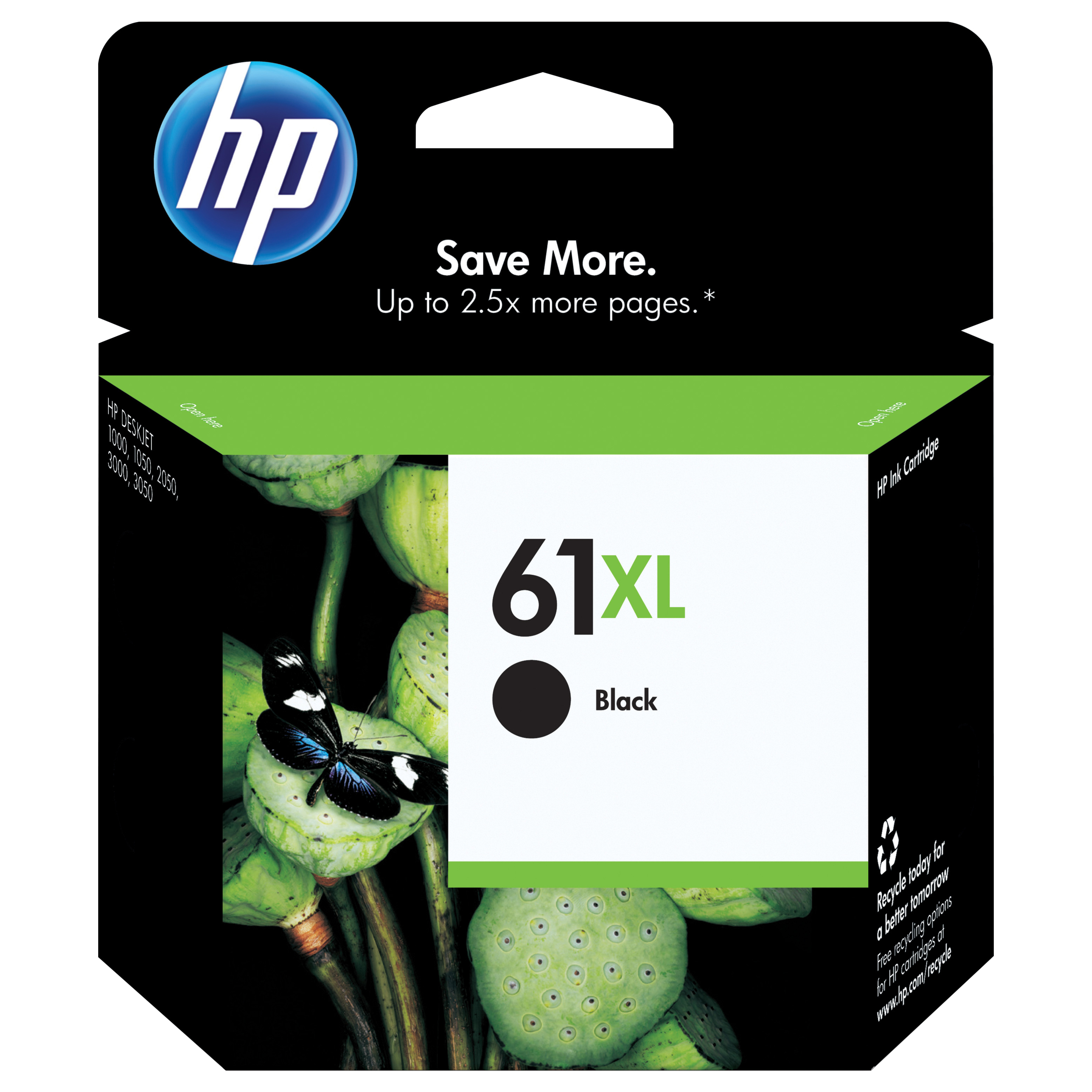 HP 61XL Original Ink Cartridge - Single Pack - Inkjet - High Yield - 430 Pages - Black - 1 Each