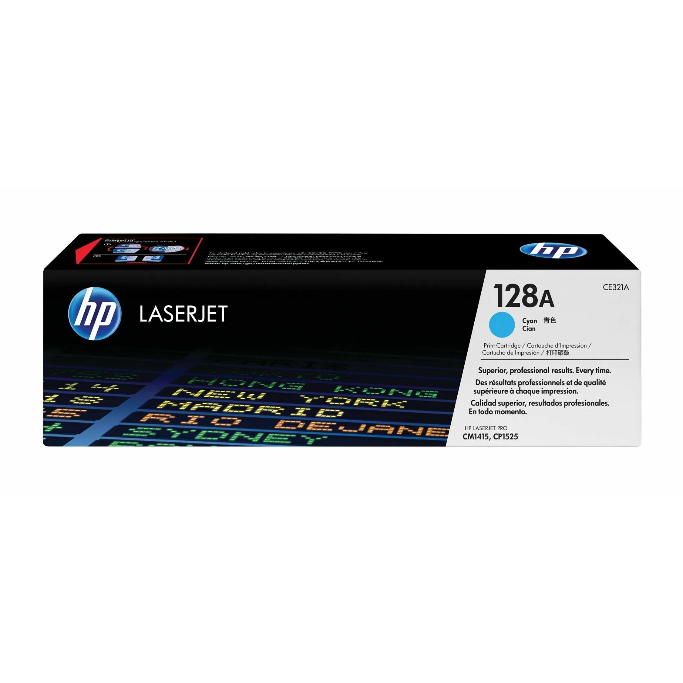 HP 128A (CE321A) Original Standard Yield Laser Toner Cartridge - Single Pack - Cyan - 1 Each - 1300 Pages