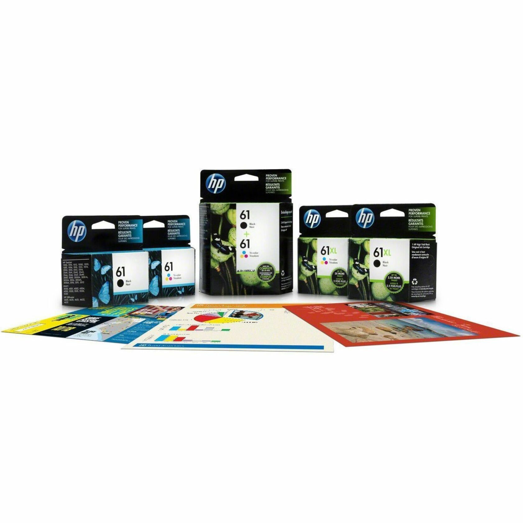 HP 61 Original Inkjet Ink Cartridge - Black, Cyan, Magenta, Yellow - 2 / Pack - 170 Pages Black, 150 Tri-color — alternate image2