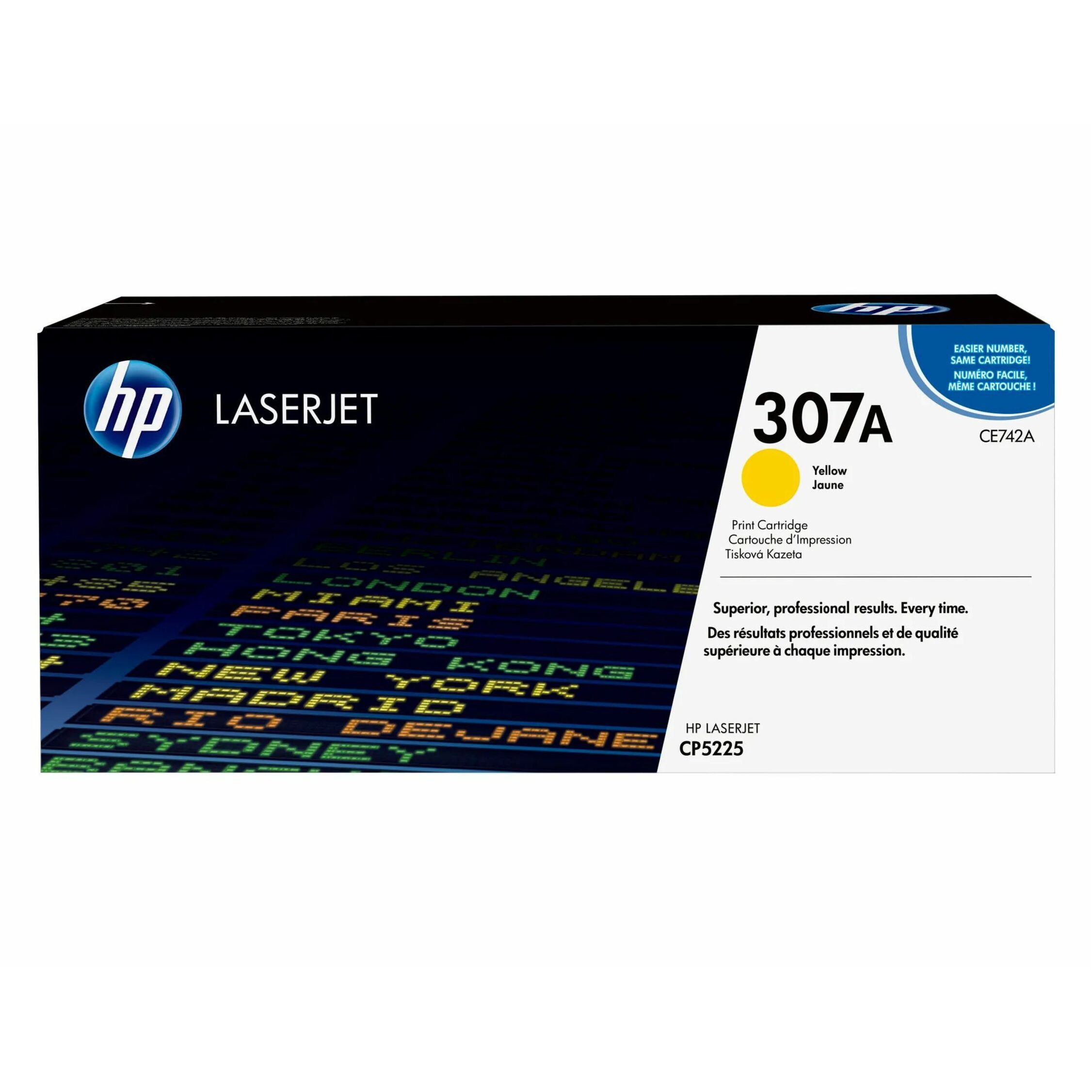 HP 307A (CE742A) Original Laser Toner Cartridge - Single Pack - Yellow - 1 Each - 7300 Pages