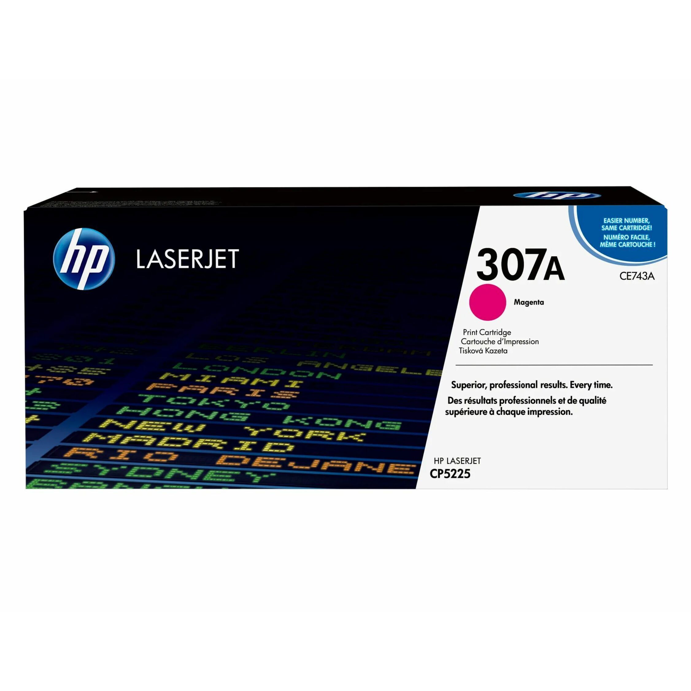 HP 307A (CE743A) Original Laser Toner Cartridge - Single Pack - Magenta - 1 Each - 7300 Pages