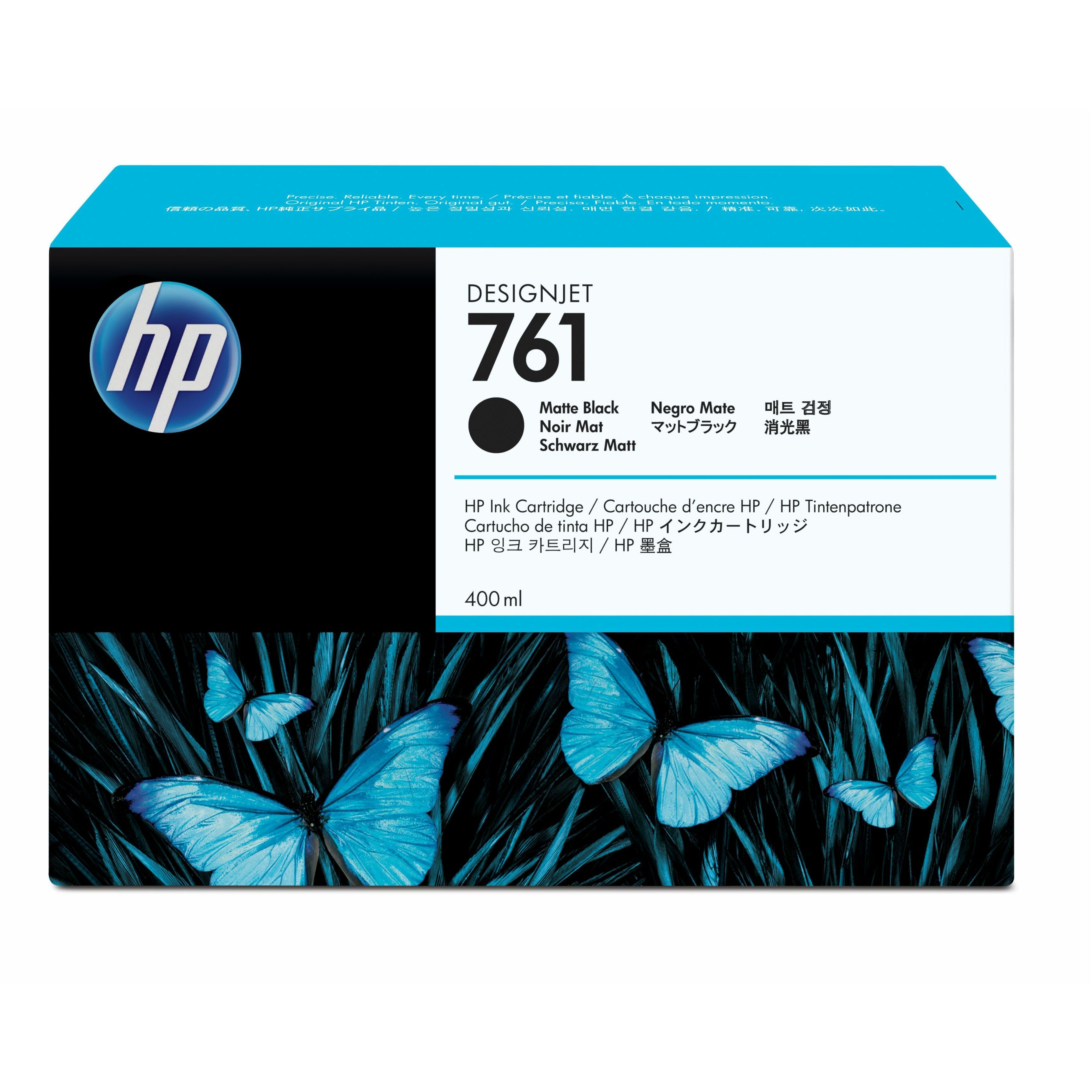 HP 761 (CM991A) Original Inkjet Ink Cartridge - Single Pack - Black - 1 / Each - 400 mL