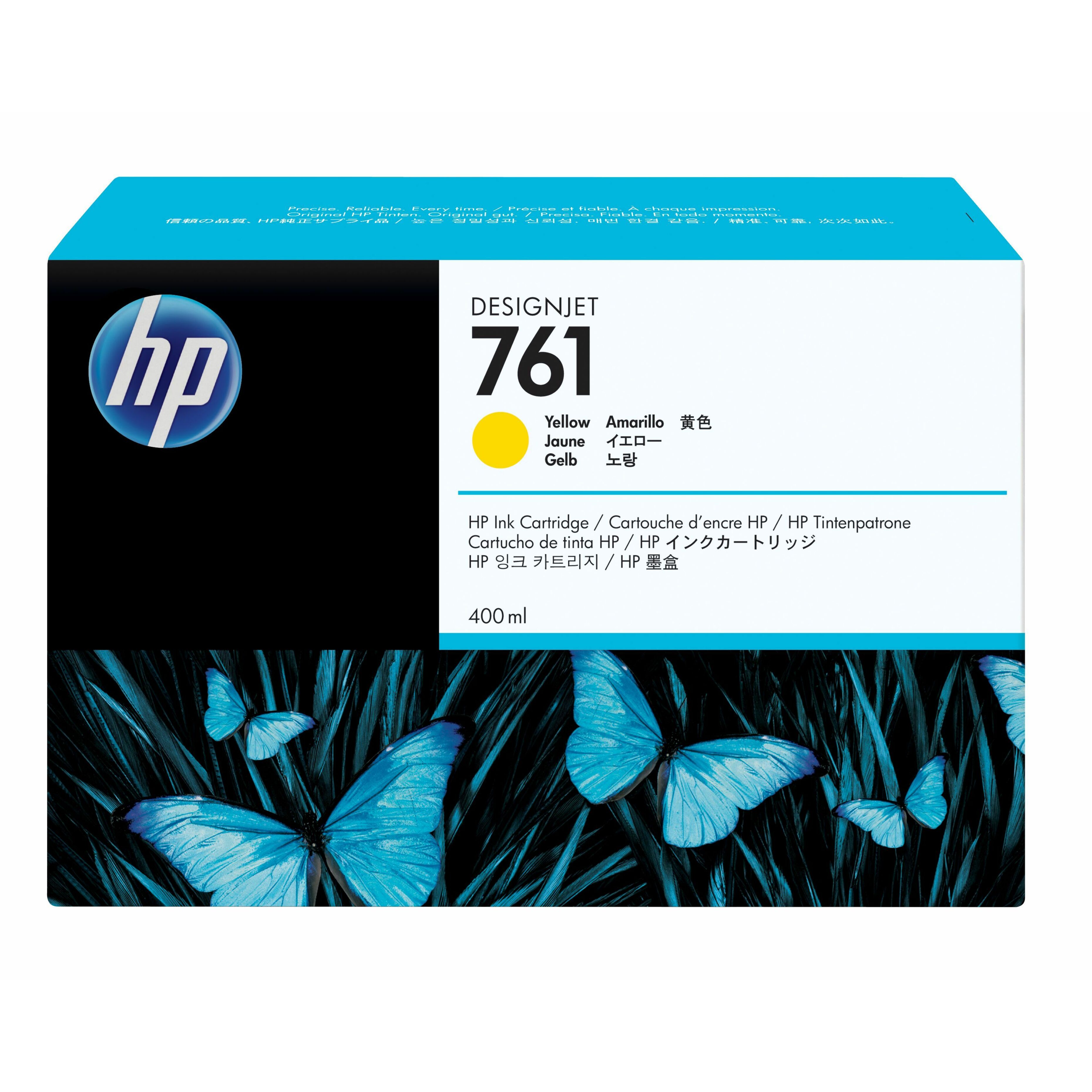 HP 761 (CM992A) Original Inkjet Ink Cartridge - Single Pack - Yellow - 1 / Each - 400 mL
