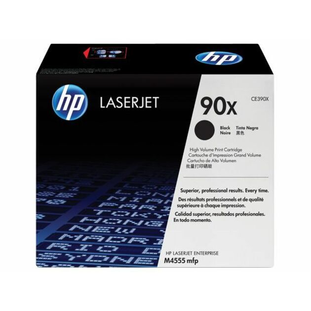 HP 90X (CE390X) Original Laser Toner Cartridge - Single Pack - Black - 1 Each - 24000 Pages