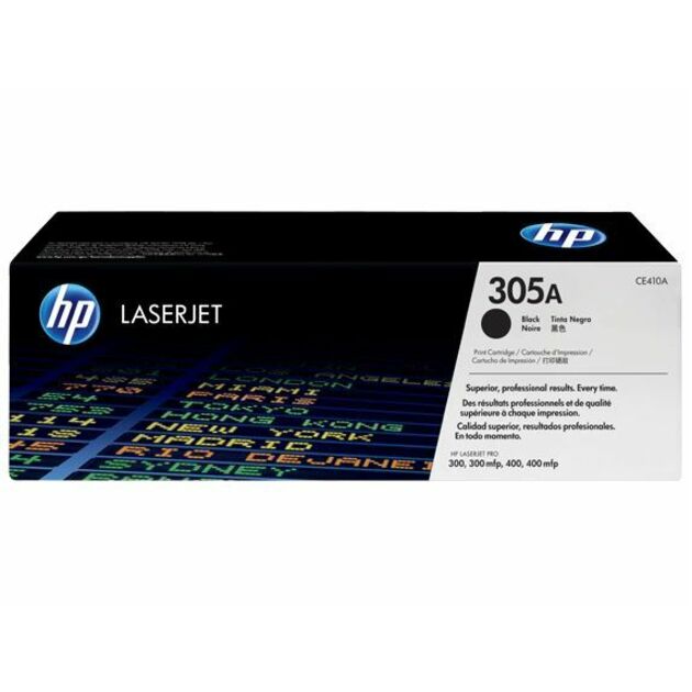 HP 305A (CE410A) Original Standard Yield Laser Toner Cartridge - Single Pack - Black - 1 Each - 2200 Pages