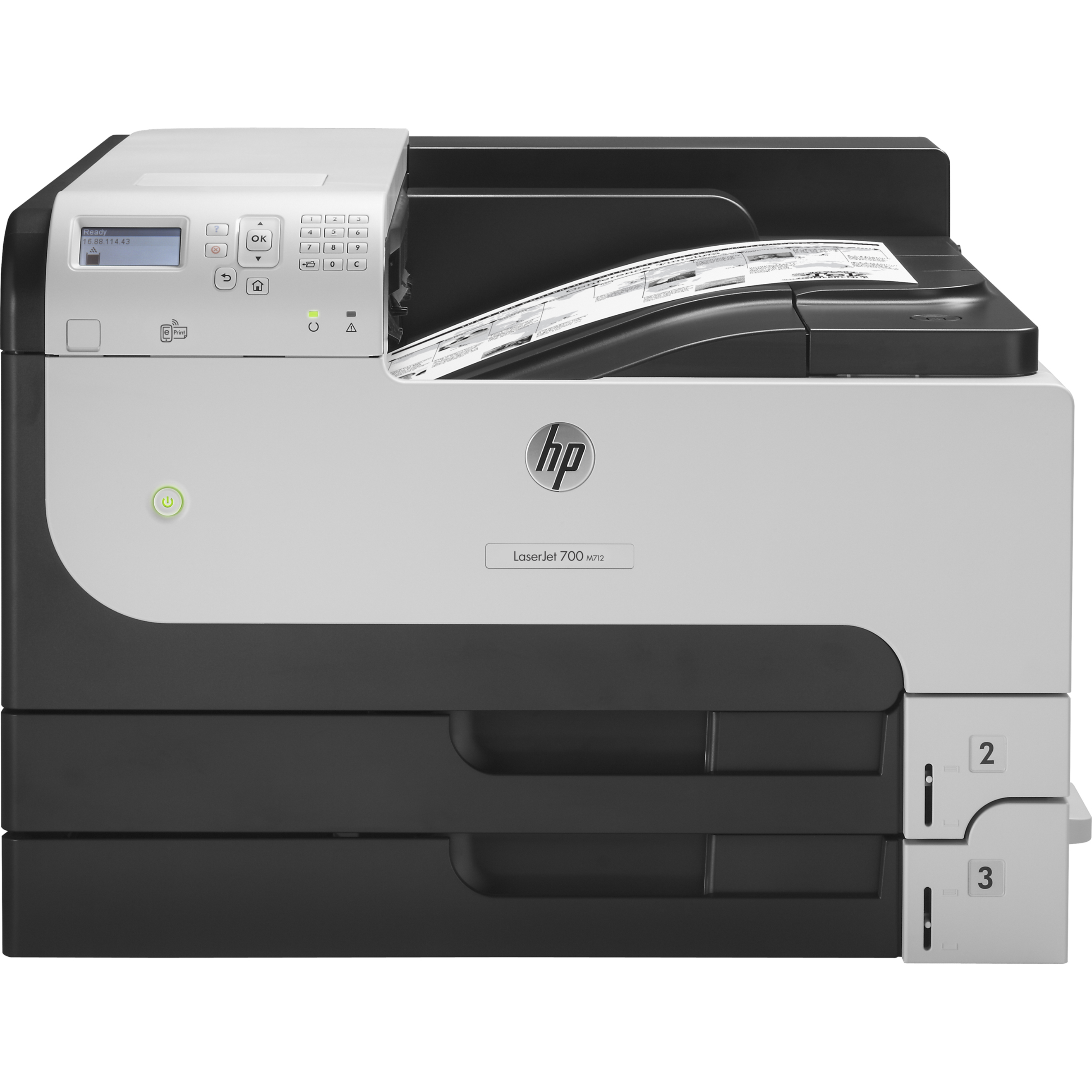HP LaserJet Enterprise 700 M712N Desktop Laser Printer - Monochrome - 41 ppm Mono - 1200 x 1200 dpi Print - Manual Duplex Print - 600 Sheets Input - Ethernet - Apple AirPrint, Google Cloud Print, HP ePrint, Mopria - 100000 Pages Duty Cycle - Plain Paper Print - Gigabit Ethernet - USB — frontmaximum