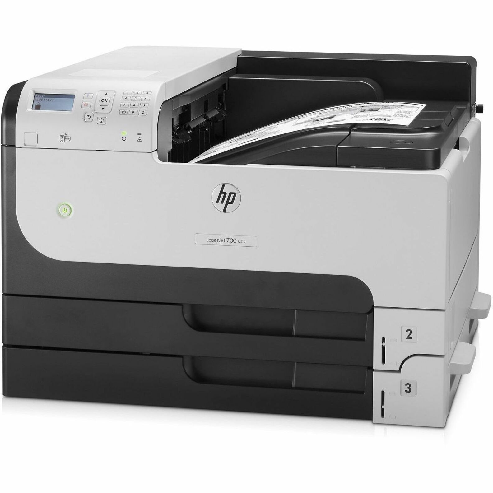 HP LaserJet Enterprise 700 M712DN Desktop Laser Printer - Monochrome - 41 ppm Mono - 1200 x 1200 dpi Print - Automatic Duplex Print - 600 Sheets Input - Ethernet - HP ePrint, Apple AirPrint - 100000 Pages Duty Cycle - Plain Paper Print - Gigabit Ethernet - USB — alternate image2