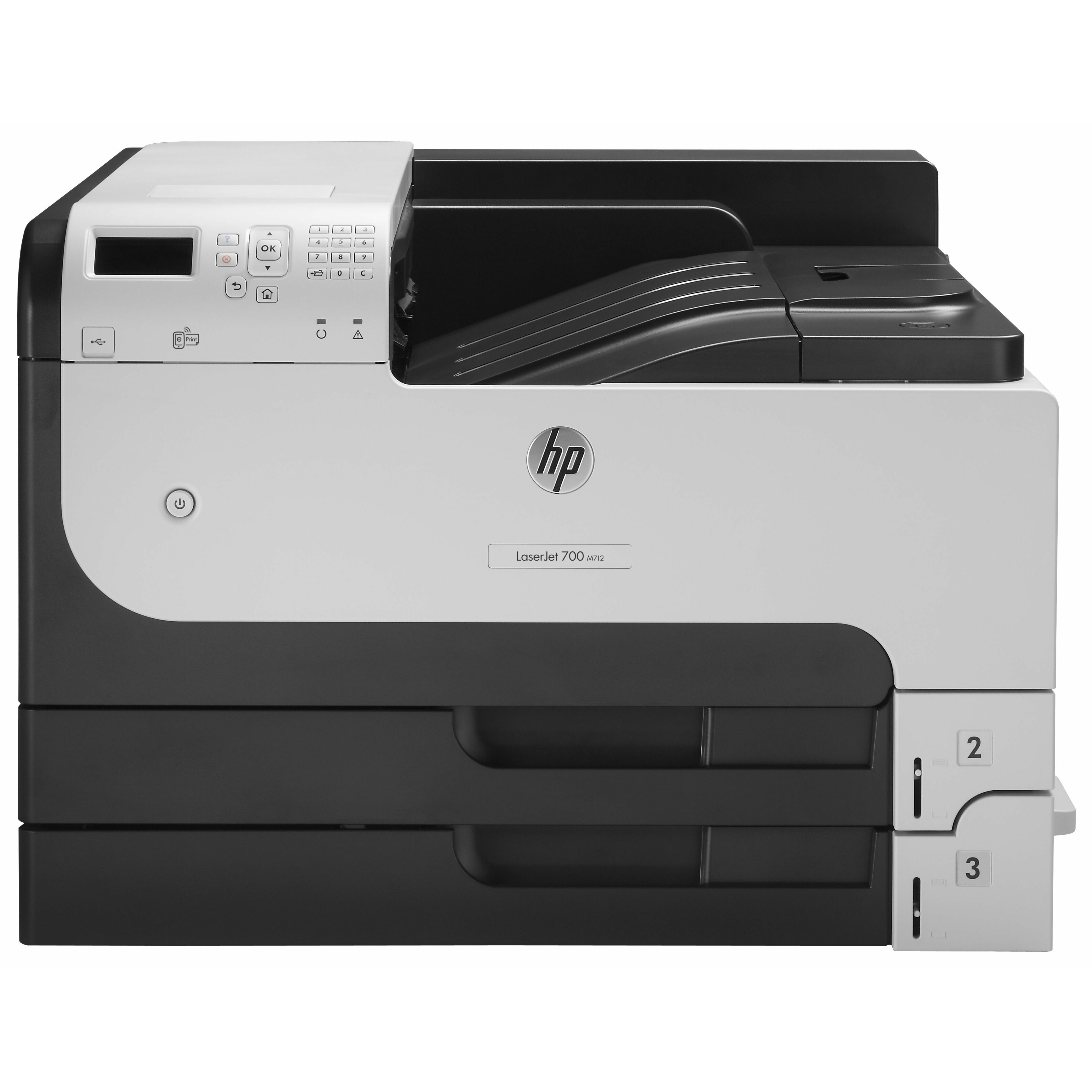 HP LaserJet Enterprise 700 M712DN Desktop Laser Printer - Monochrome - 41 ppm Mono - 1200 x 1200 dpi Print - Automatic Duplex Print - 600 Sheets Input - Ethernet - HP ePrint, Apple AirPrint - 100000 Pages Duty Cycle - Plain Paper Print - Gigabit Ethernet - USB