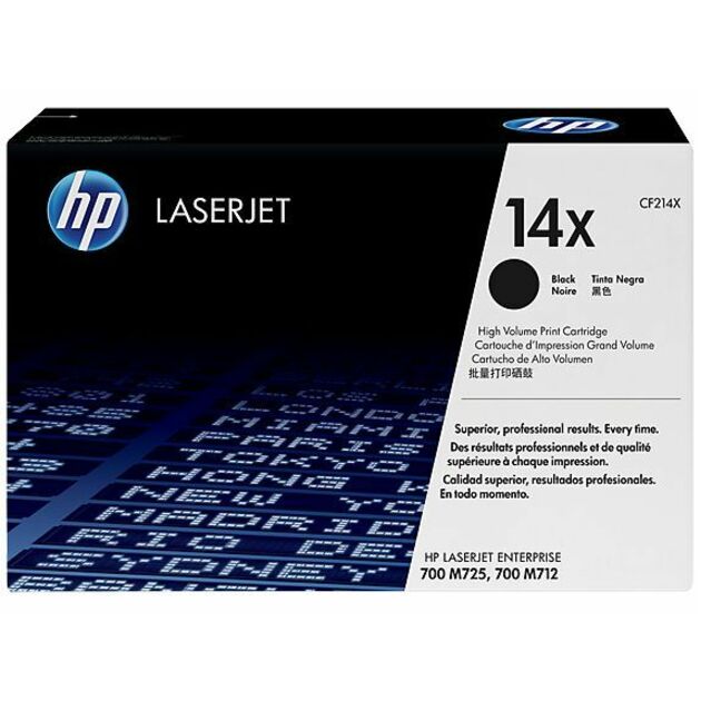 HP 14X (CF214X) Original High Yield Laser Toner Cartridge - Single Pack - Black - 1 Each - 17500 Pages