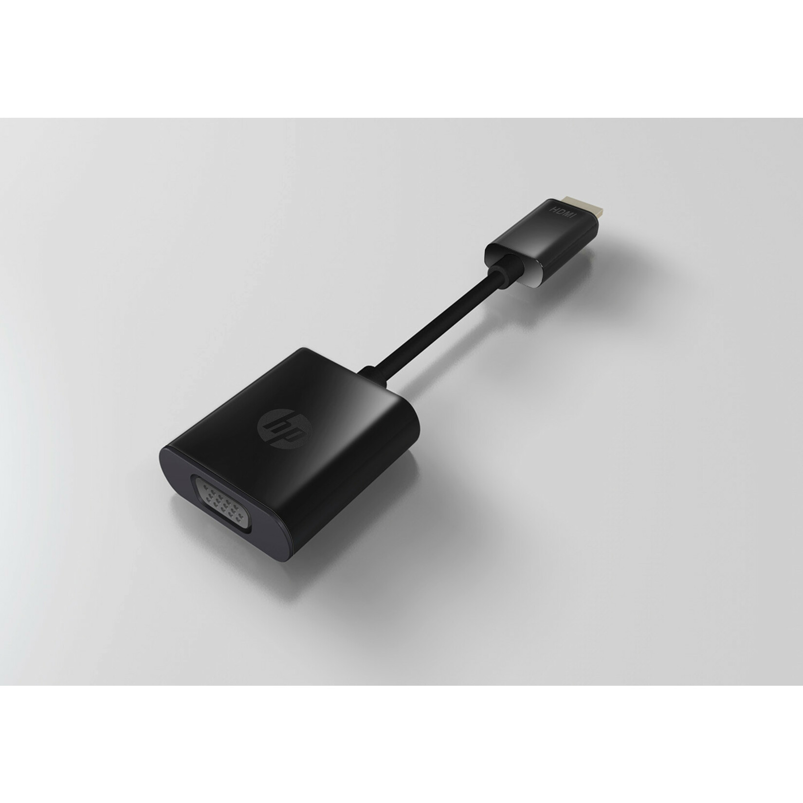HP HDMI to VGA Adapter - 7.87" HDMI/VGA Video Cable for Ultrabook, Audio/Video Device, Notebook - First End: 1 x 15-pin HD-15 - Female - Second End: 1 x 19-pin HDMI Type A Digital Audio/Video - Male - Black
