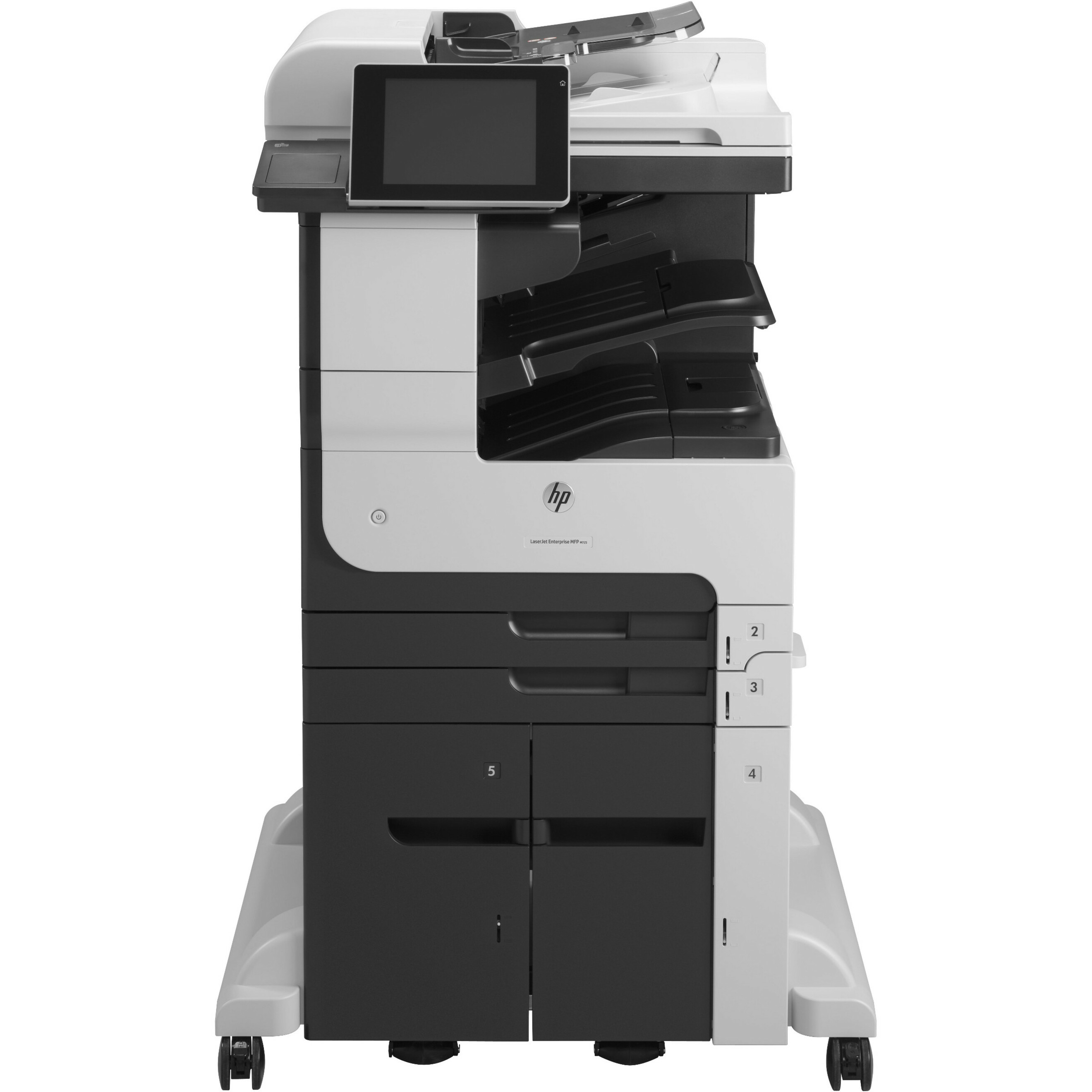 HP LaserJet M725Z Laser Multifunction Printer - Monochrome - Copier/Fax/Printer/Scanner - 40 ppm Mono Print - 1200 x 1200 dpi Print - Automatic Duplex Print - Up to 200000 Pages Monthly - 2100 sheets Input - 600 dpi Optical Scan - Gigabit Ethernet - USB - For Plain Paper Print — front