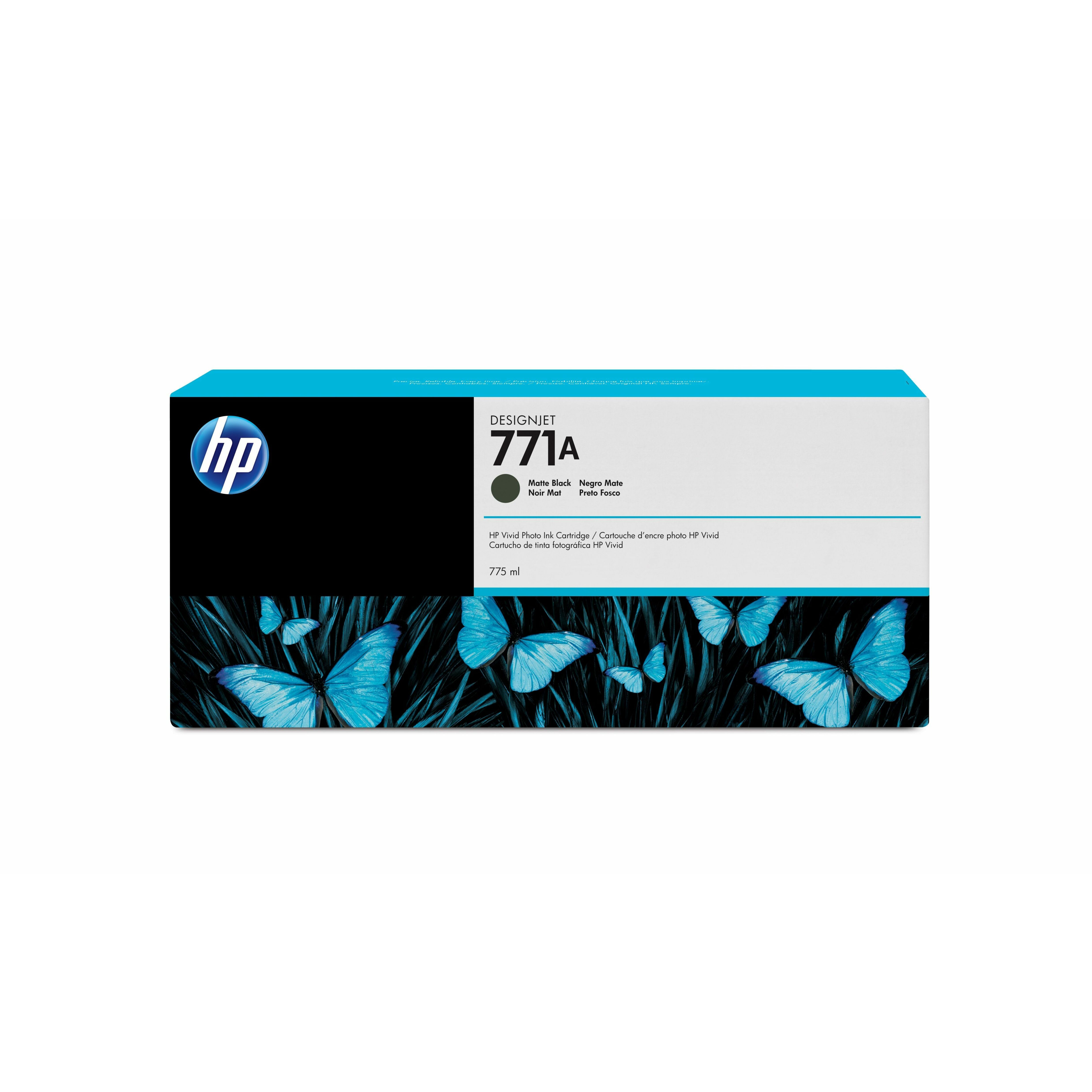 HP 771A (B6Y15A) Original Inkjet Ink Cartridge - Single Pack - Matte Black - 1 Each - 775 mL