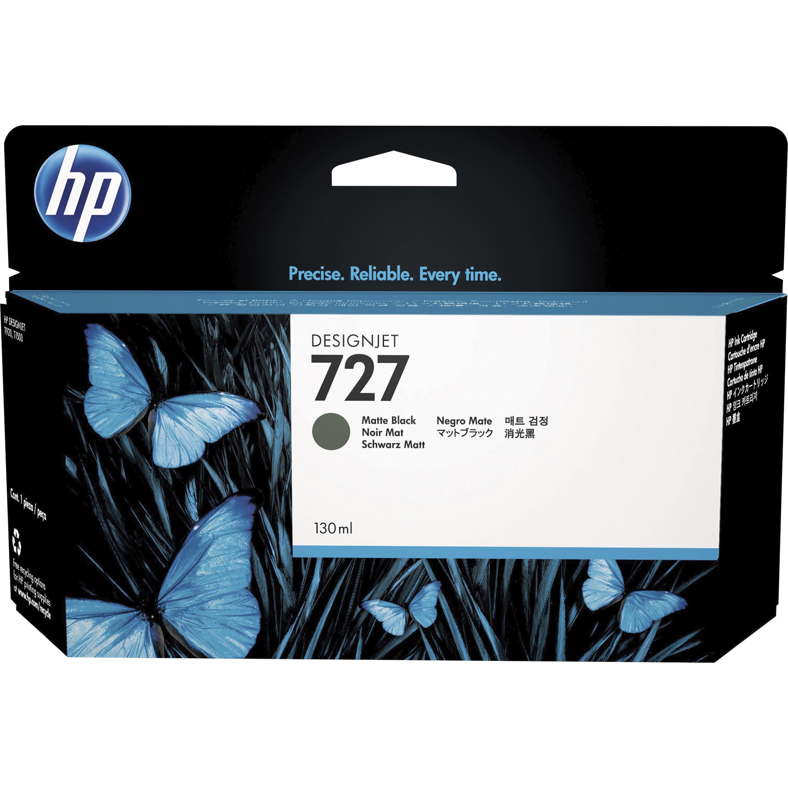 HP 727 (B3P22A) Original Standard Yield Inkjet Ink Cartridge - Matte Black - 1 Each - 130 mL
