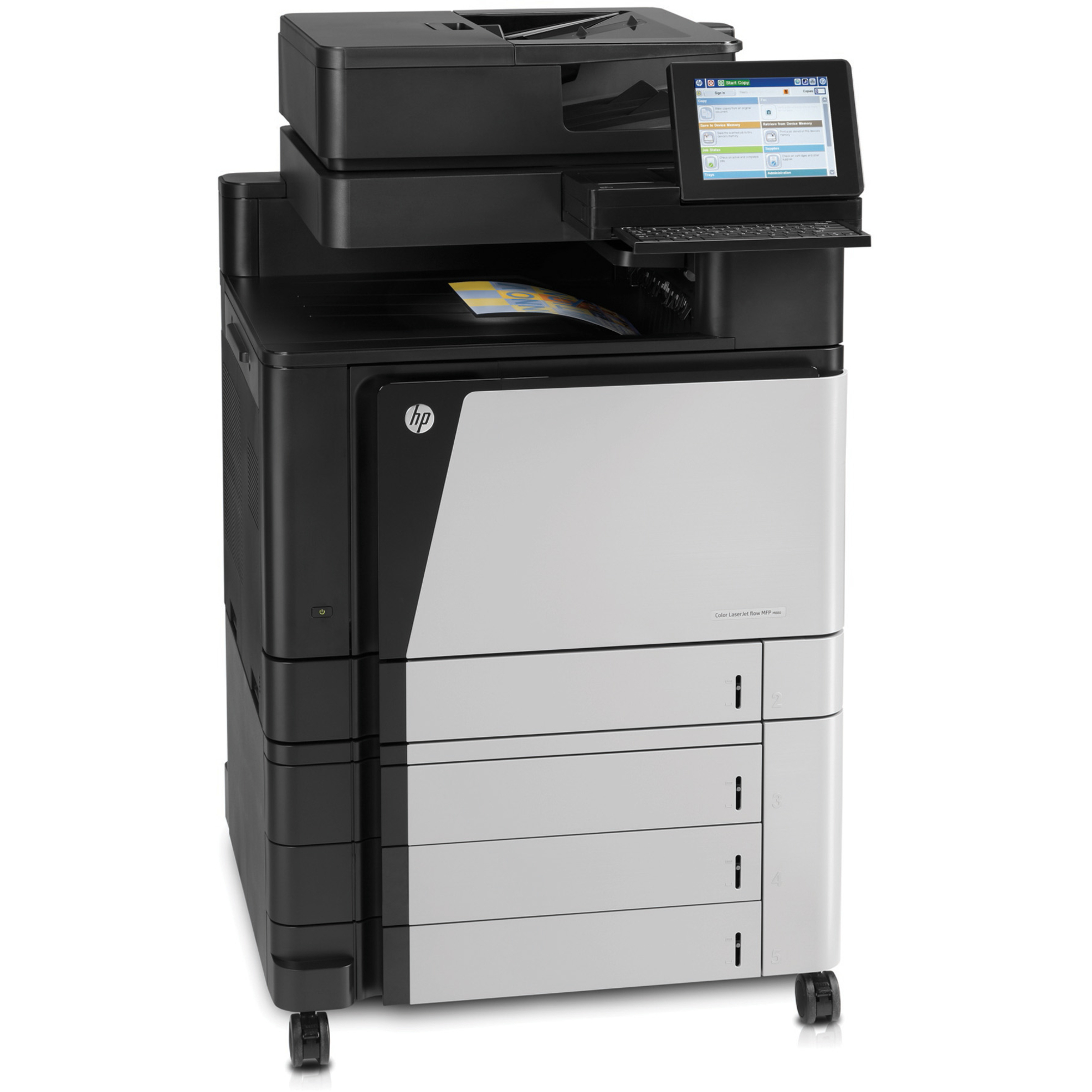 HP LaserJet M880Z Laser Multifunction Printer-Color-Copier/Fax/Scanner-46 ppm Mono/46 ppm Color Print-1200x1200 Print-Automatic Duplex Print-200000 Pages Monthly-2100 sheets Input-Color Scanner-600 Optical Scan-Color Fax-Gigabit Ethernet Ethernet - Copier/Fax/Printer/Scanner - 46 ppm Mono/46 ppm Color Print - 1200 x 1200 dpi Print - Automatic Duplex Print - Up to 200000 Pages Monthly - 2100 sheets Input - Color Scanner - 600 dpi Optical Scan - Color Fax - Gigabit Ethernet - USB - For Plain