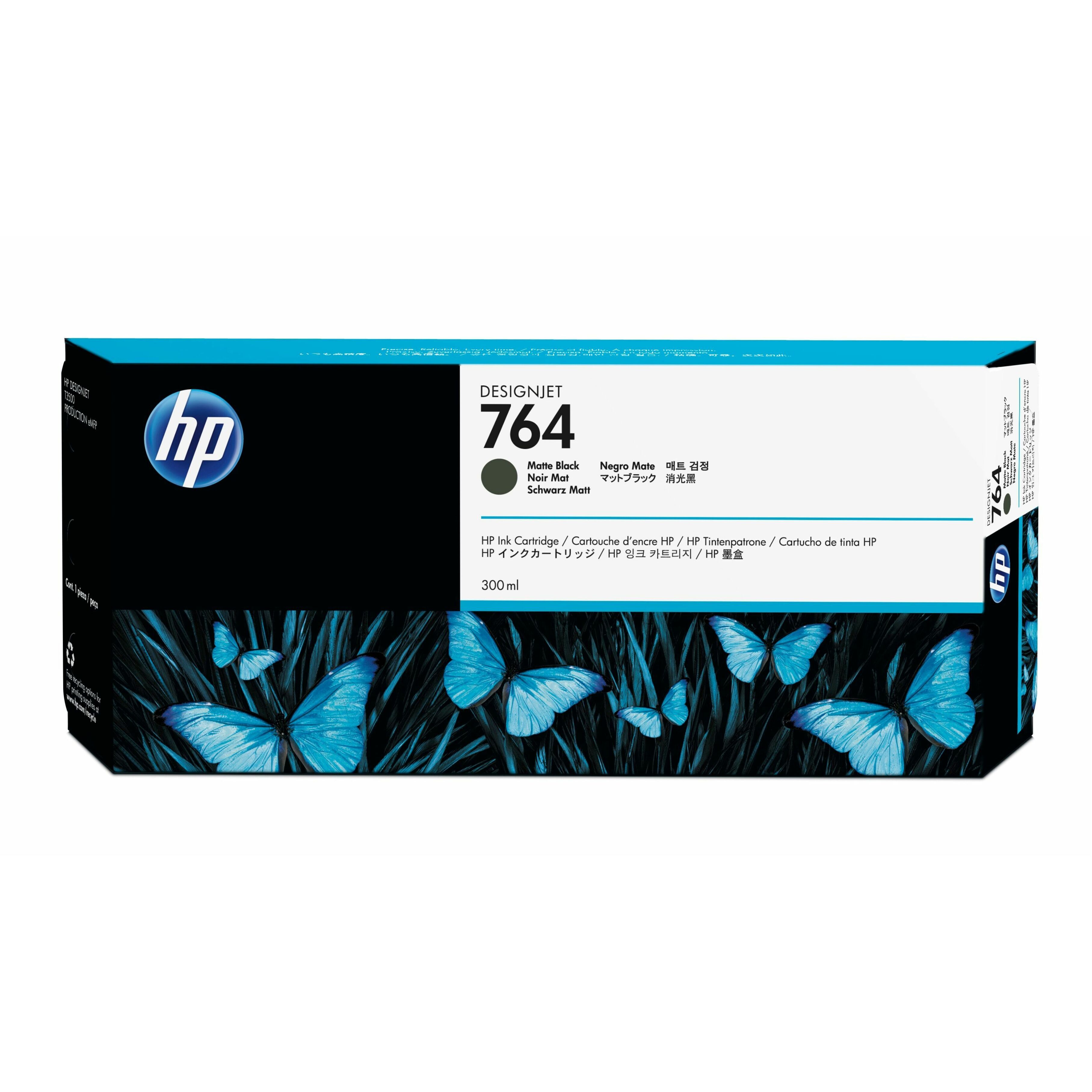 HP 764 Original Ink Cartridge - Single Pack - Matte Black - 1 Each