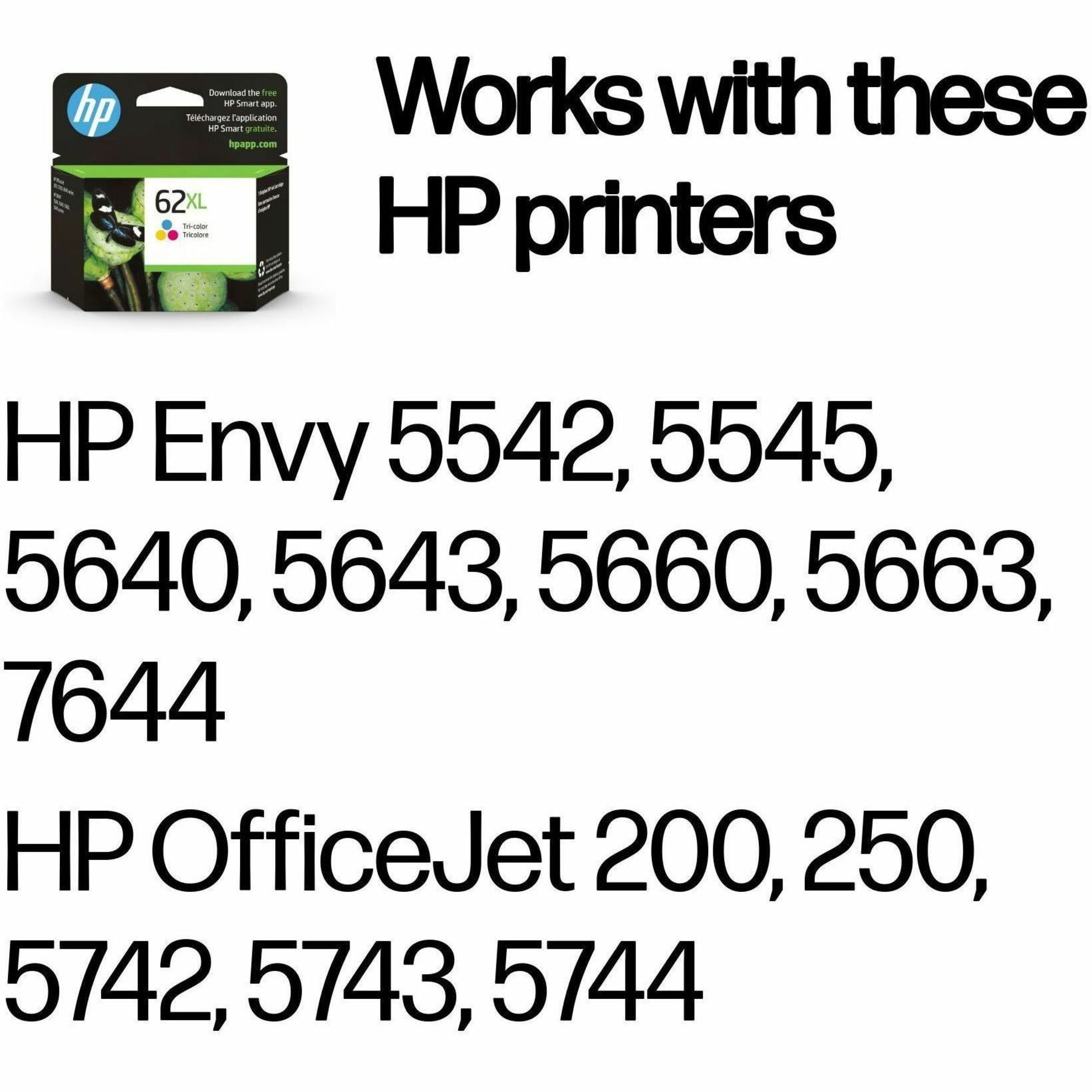 HP 62XL Original Ink Cartridge - Single Pack - Inkjet - High Yield - 415 Pages - color - 1 Each — alternate image2