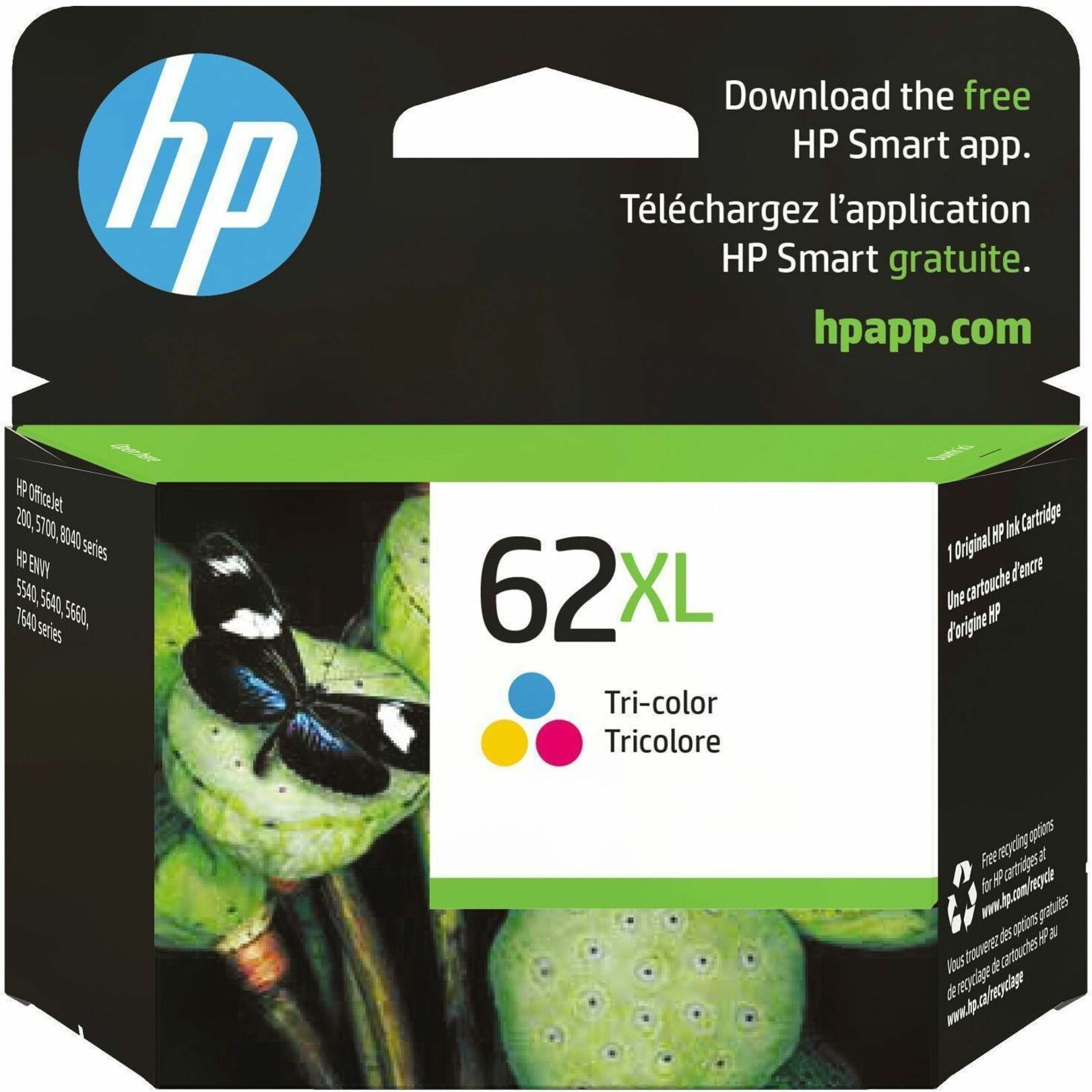 HP 62XL Original Ink Cartridge - Single Pack - Inkjet - High Yield - 415 Pages - color - 1 Each