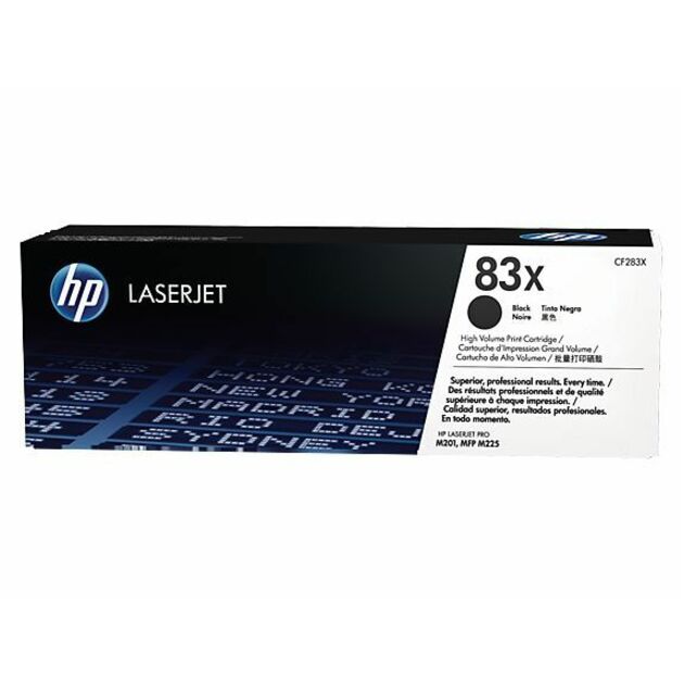 HP 83X (CF283X) Original High Yield Laser Toner Cartridge - Single Pack - Black - 1 Each - 2200 Pages