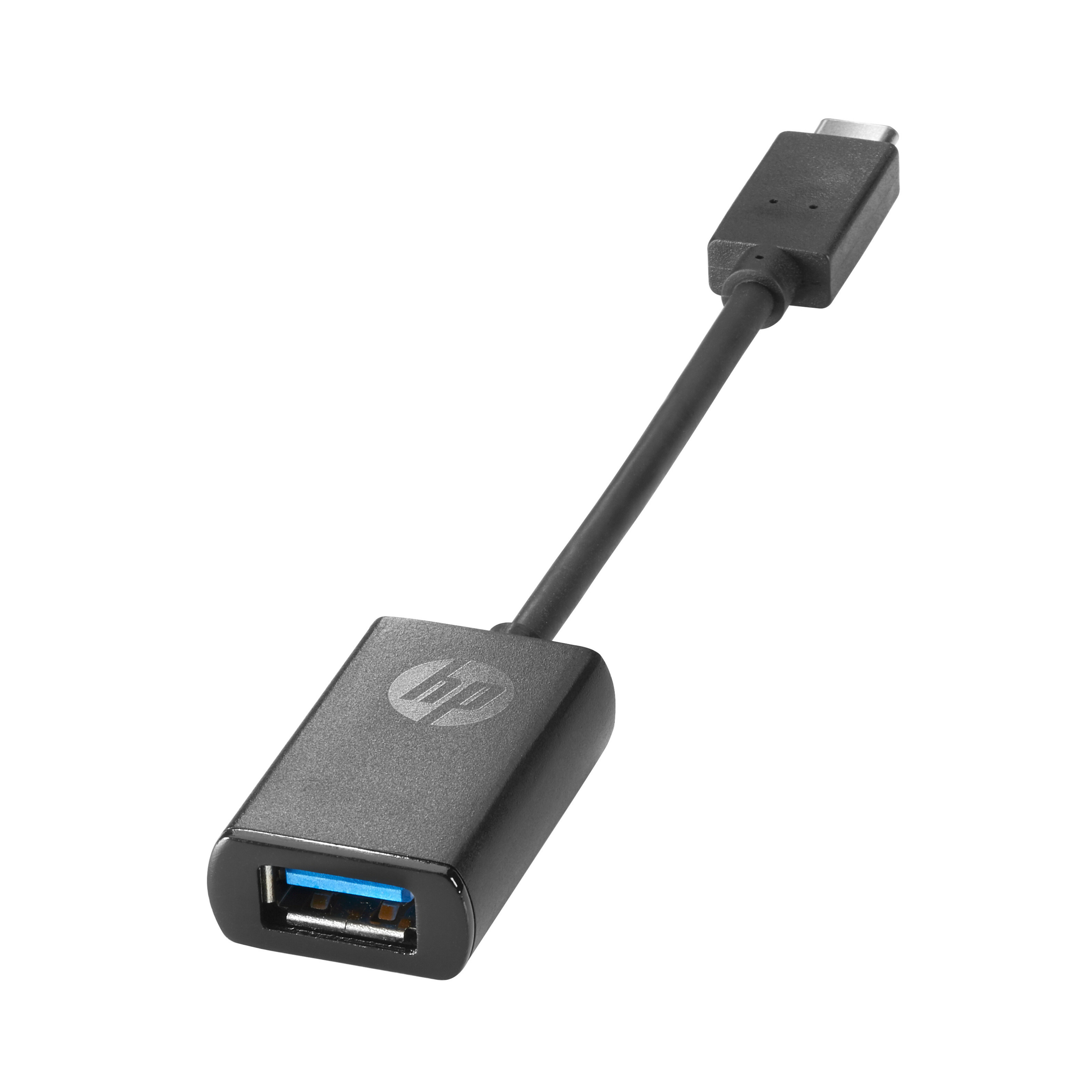 HP USB-C to USB 3.0 Adapter - 2.56" USB Data Transfer Cable - First End: 1 x USB 3.0 Type A - Female - Second End: 1 x USB 3.0 Type C - Male - Black