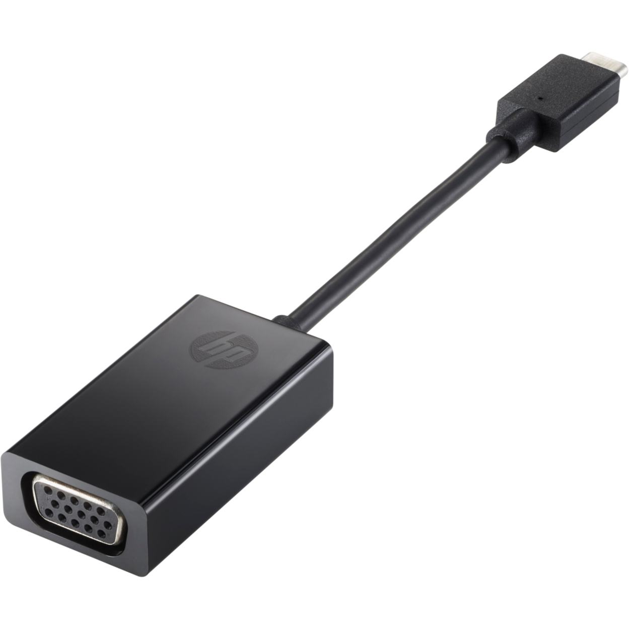 HP USB-C to VGA Adapter - 2.99" USB/VGA Video Cable for Video Device, Projector, TV, Notebook, Tablet, Monitor - First End: 1 x USB Type C - Male - Second End: 1 x 15-pin HD-15 - Female - Black