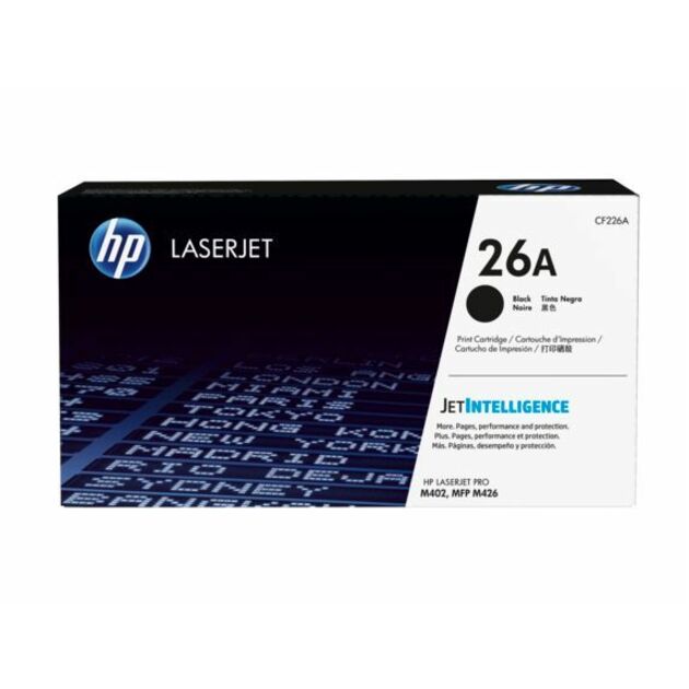 HP 26A Original Laser Toner Cartridge - Black - 1 Each - 3100 Pages