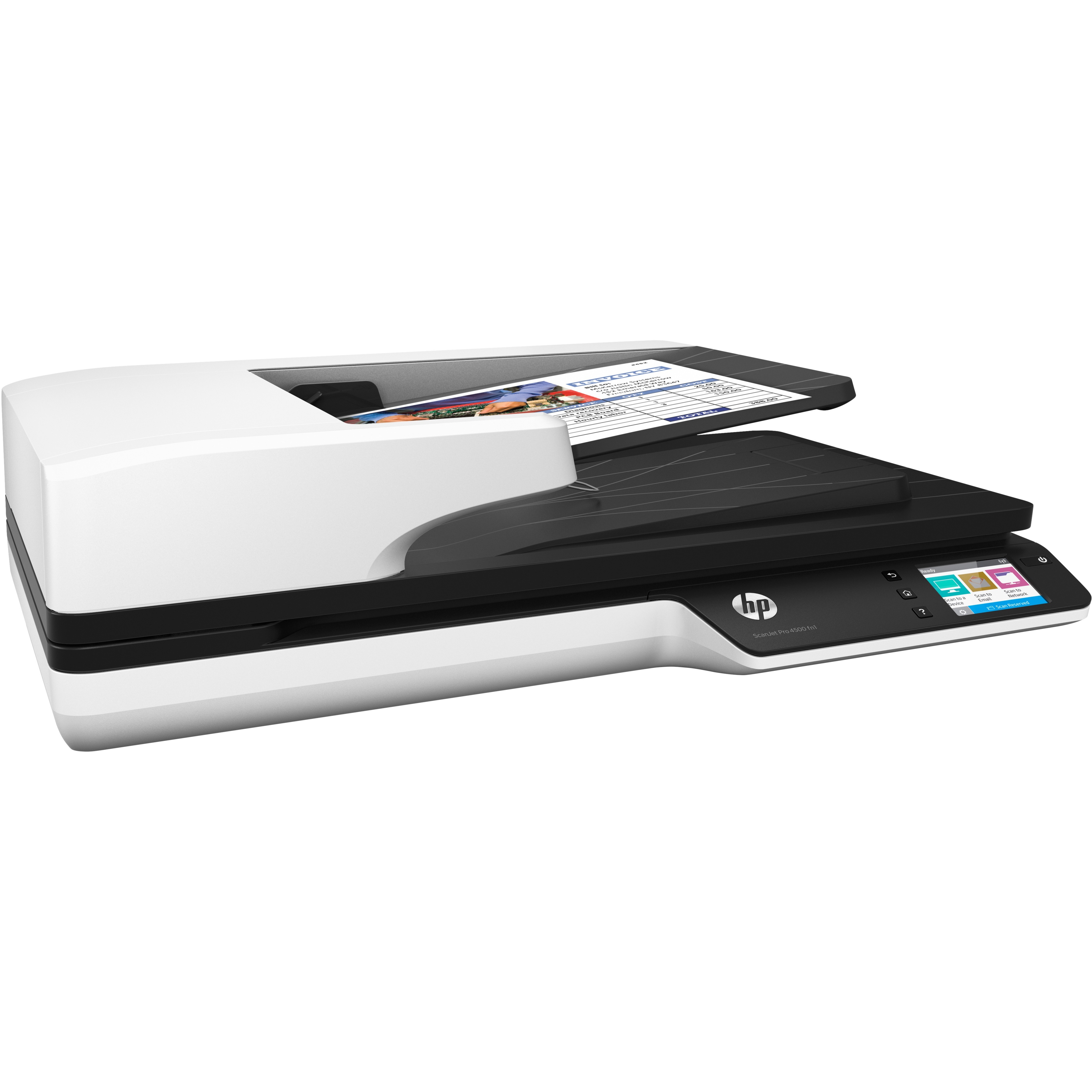 HP ScanJet Pro 4500 fn1 Flatbed Scanner - 1200 dpi Optical - 24-bit Color - 8-bit Grayscale - 30 ppm (Mono) - 30 ppm (Color) - Duplex Scanning - USB — right