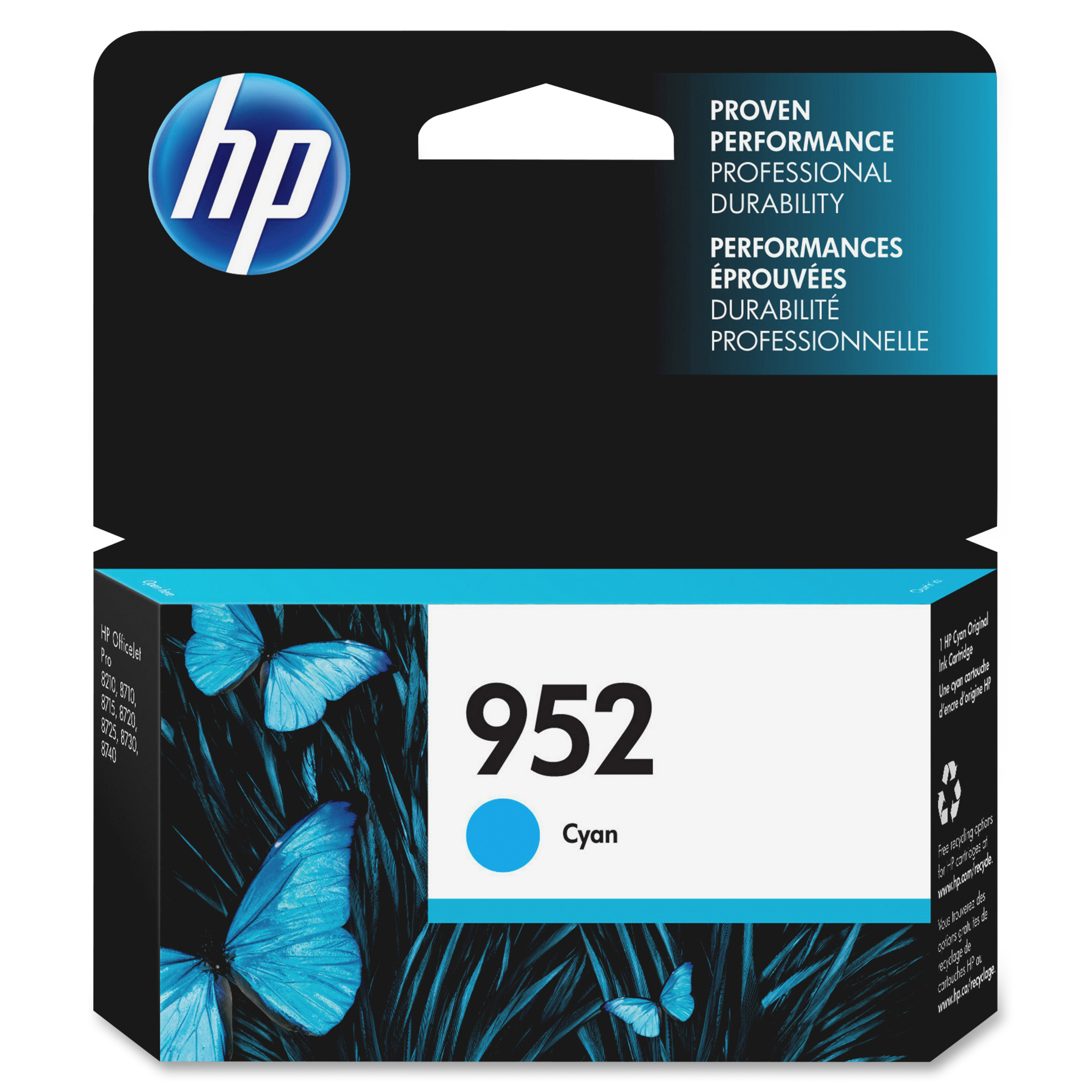 HP 952 Original Ink Cartridge - Single Pack - Inkjet - Standard Yield - 700 Pages - Cyan - 1 / Pack