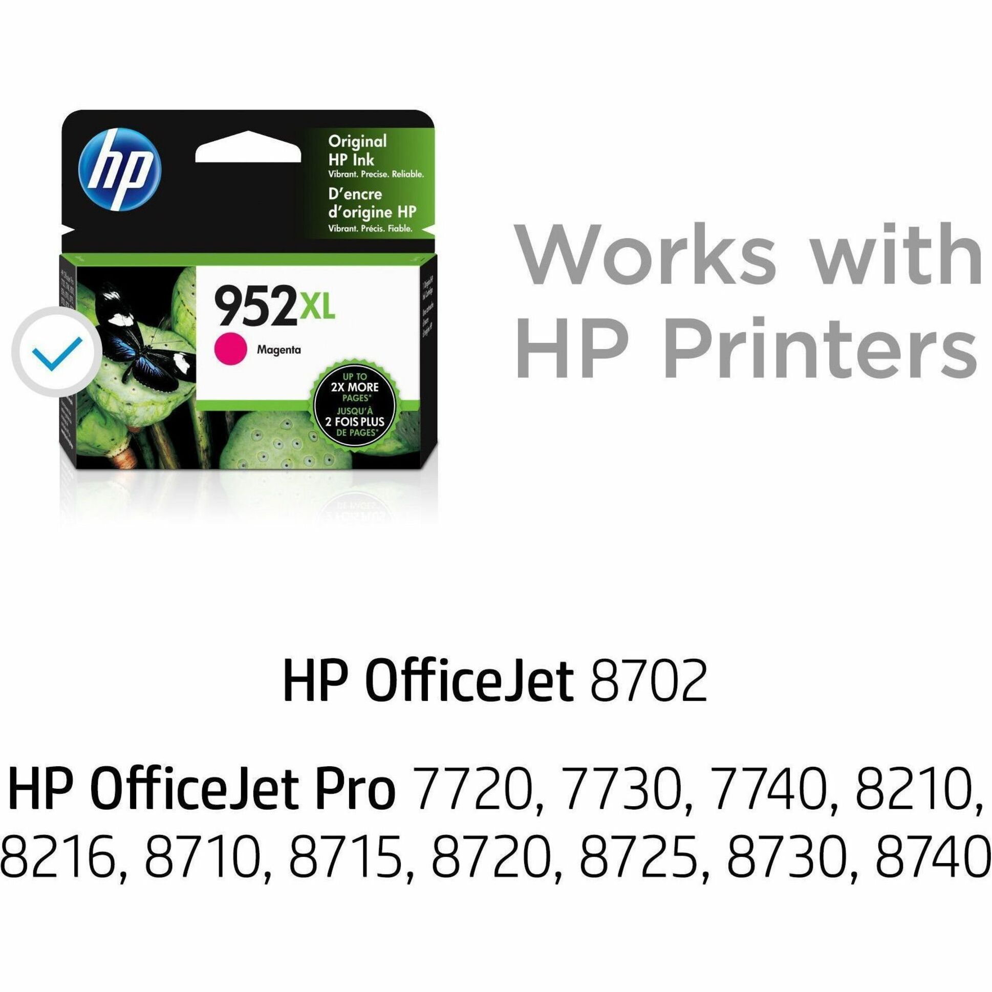 HP 952XL Original Ink Cartridge - Single Pack - Inkjet - High Yield - 1600 Pages - Magenta — alternate image1