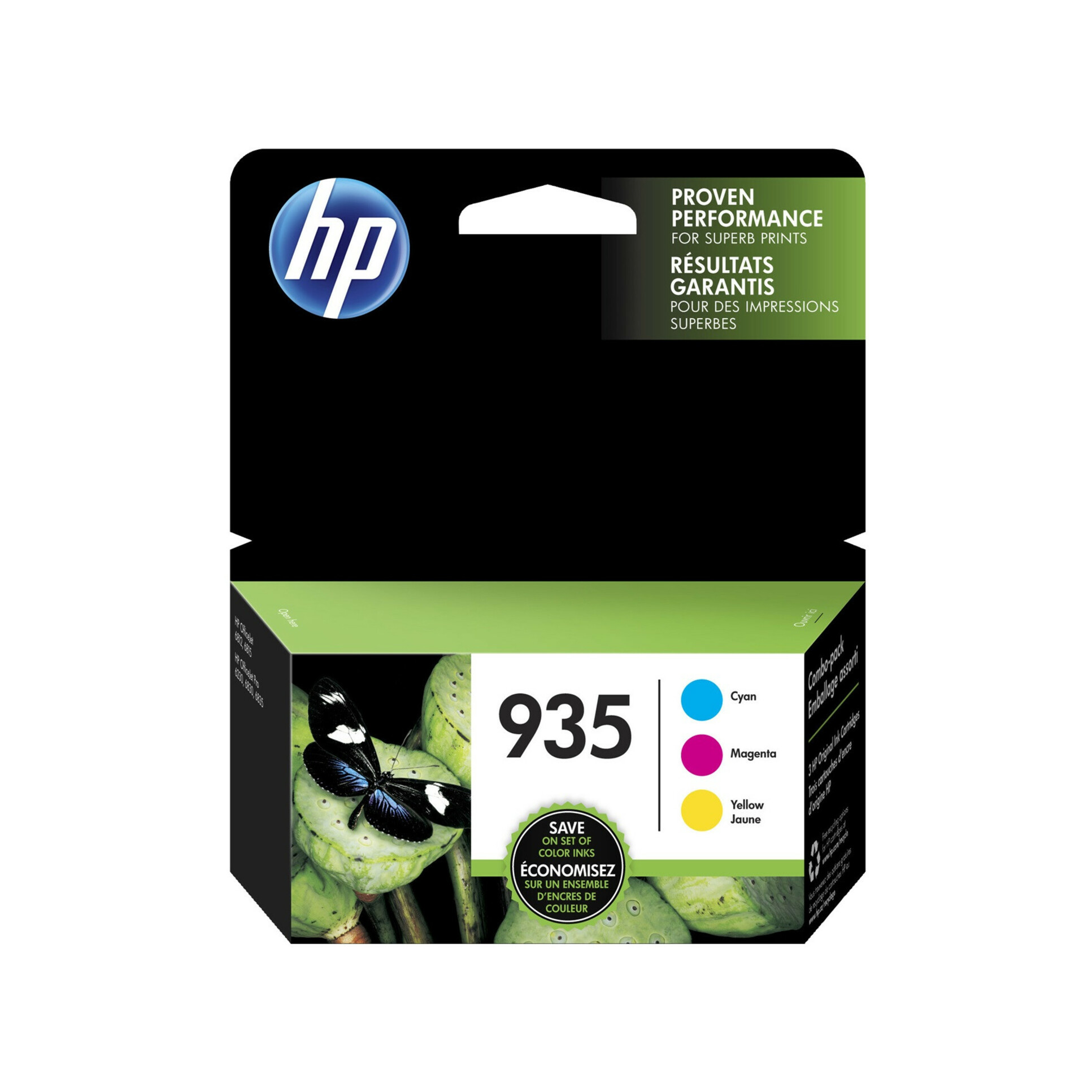 HP 935 Original High Yield Inkjet Ink Cartridge - Cyan, Magenta, Yellow - 3 / Pack - 400 Pages Yellow (Per Cartridge), 400 Pages Cyan (Per Cartridge), 400 Pages Magenta (Per Cartridge)