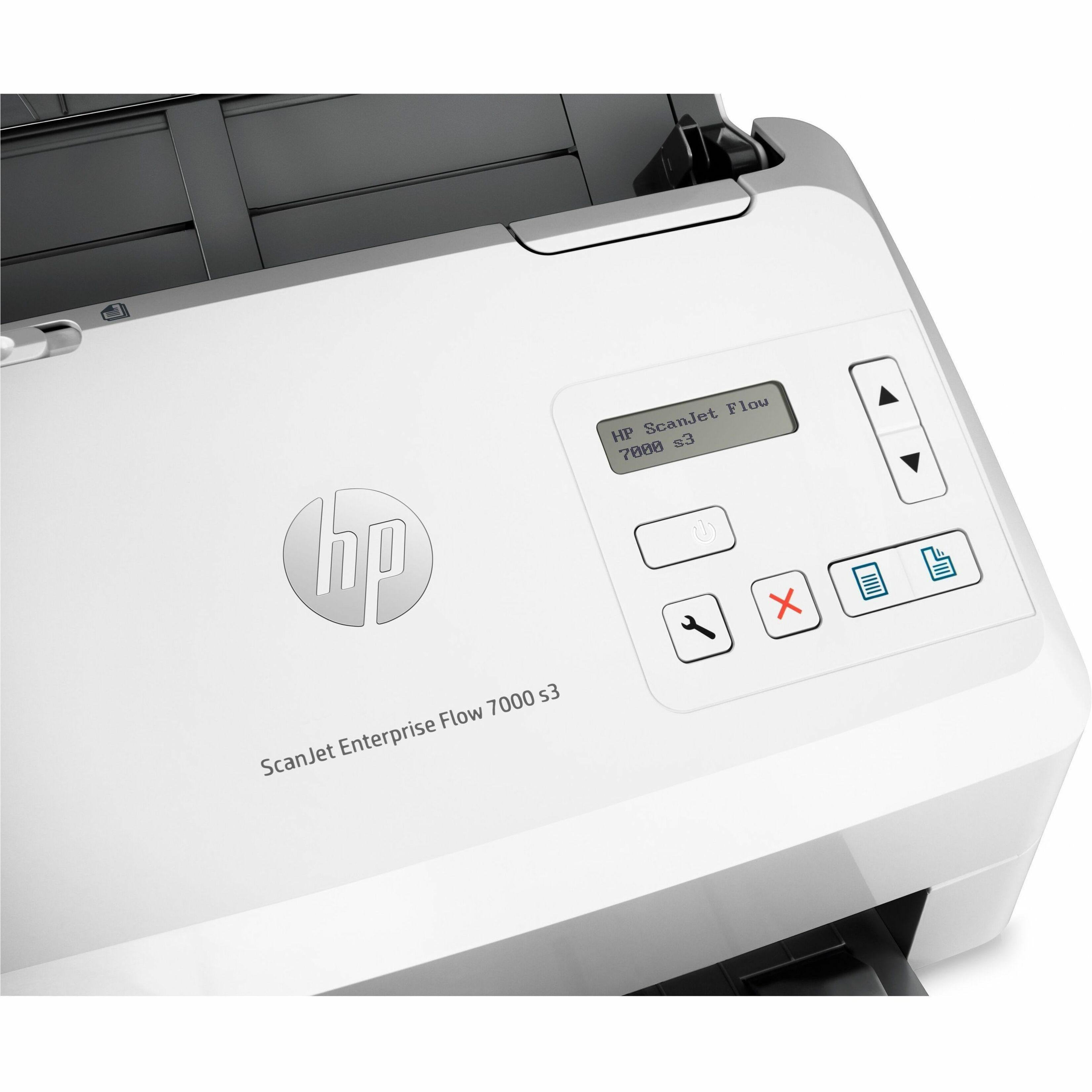 HP Scanjet Enterprise Flow 7000 s3 Sheetfed Scanner - 600 dpi Optical - 48-bit Color - 75 ppm (Mono) - 75 ppm (Color) - Color Scan - Duplex Scanning - Cut Sheet Paper, Laser Paper, Inkjet Paper, Pre-punched Paper, Check, Business Card, Carbonless Form, Plastic Carrier Sheet, Stapled Media, Plastic Card - USB — alternate image2
