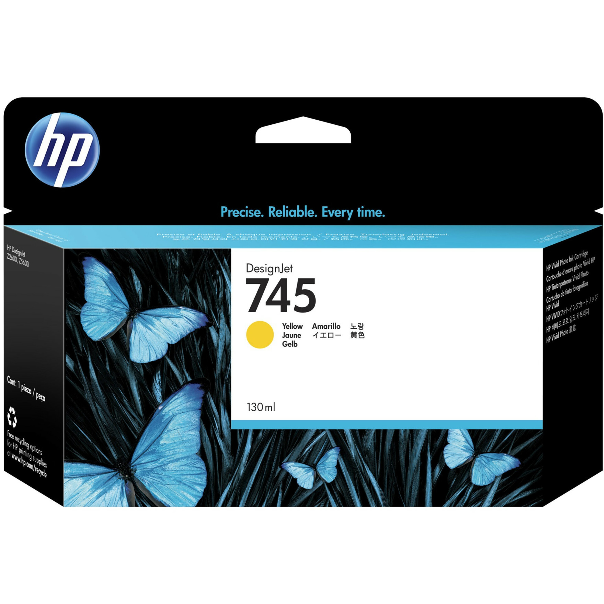 HP 745 Original Standard Yield Inkjet Ink Cartridge - Yellow - 1 Pack