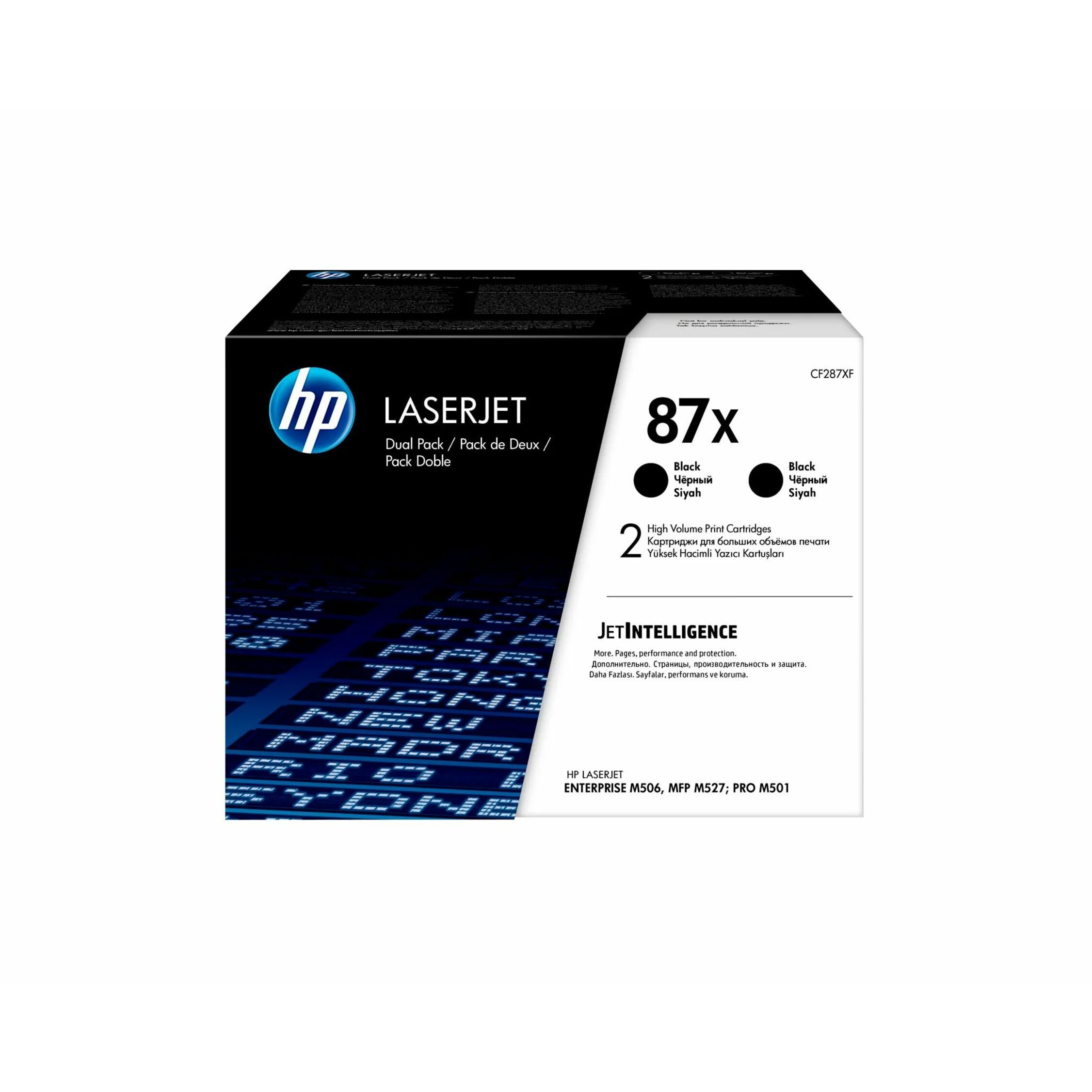 HP 87X (CF287XD) Original High Yield Laser Toner Cartridge - Black - 1 Carton - 36000 Pages