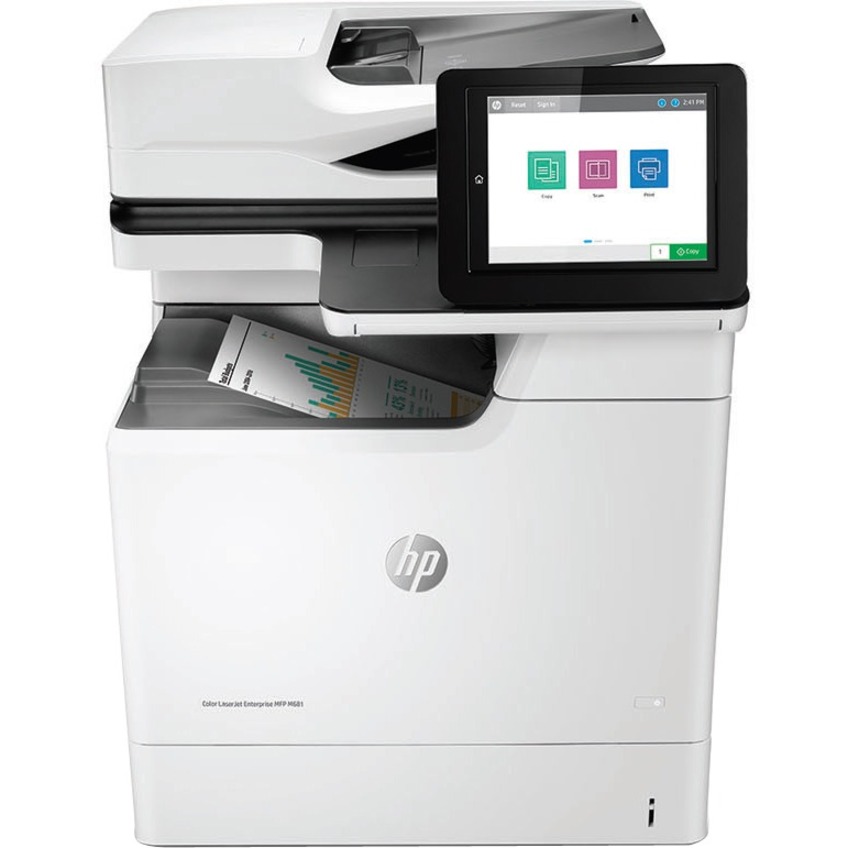 HP LaserJet M681 M681f Laser Multifunction Printer-Color-Copier/Fax/Scanner-50 ppm Mono/50 ppm Color Print-1200x1200 Print-Automatic Duplex Print-100000 Pages Monthly-650 sheets Input-Color Scanner-600 Optical Scan-Color Fax-Gigabit Ethernet - Copier/Fax/Printer/Scanner - 50 ppm Mono/50 ppm Color Print - 1200 x 1200 dpi Print - Automatic Duplex Print - Up to 100000 Pages Monthly - 650 sheets Input - Color Scanner - 600 dpi Optical Scan - Color Fax - Gigabit Ethernet - USB - For Plain Paper