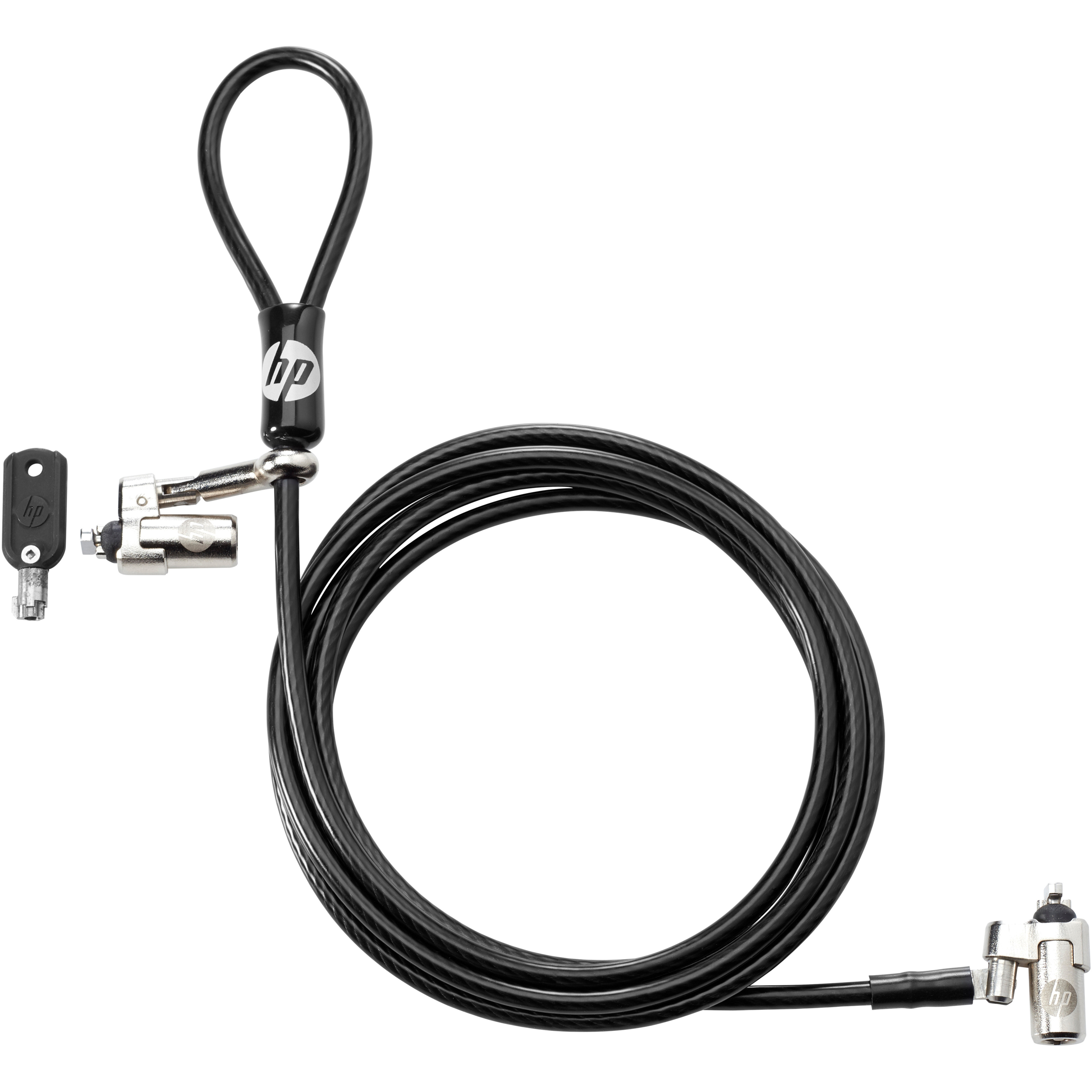 HP Nano Keyed Cable Lock - 6 ft Cable - Keyed Lock - Vinyl, Galvanized Steel, Polyvinyl Chloride (PVC), Zinc Alloy, Stainless Steel - For Notebook, Tablet — alternate image1