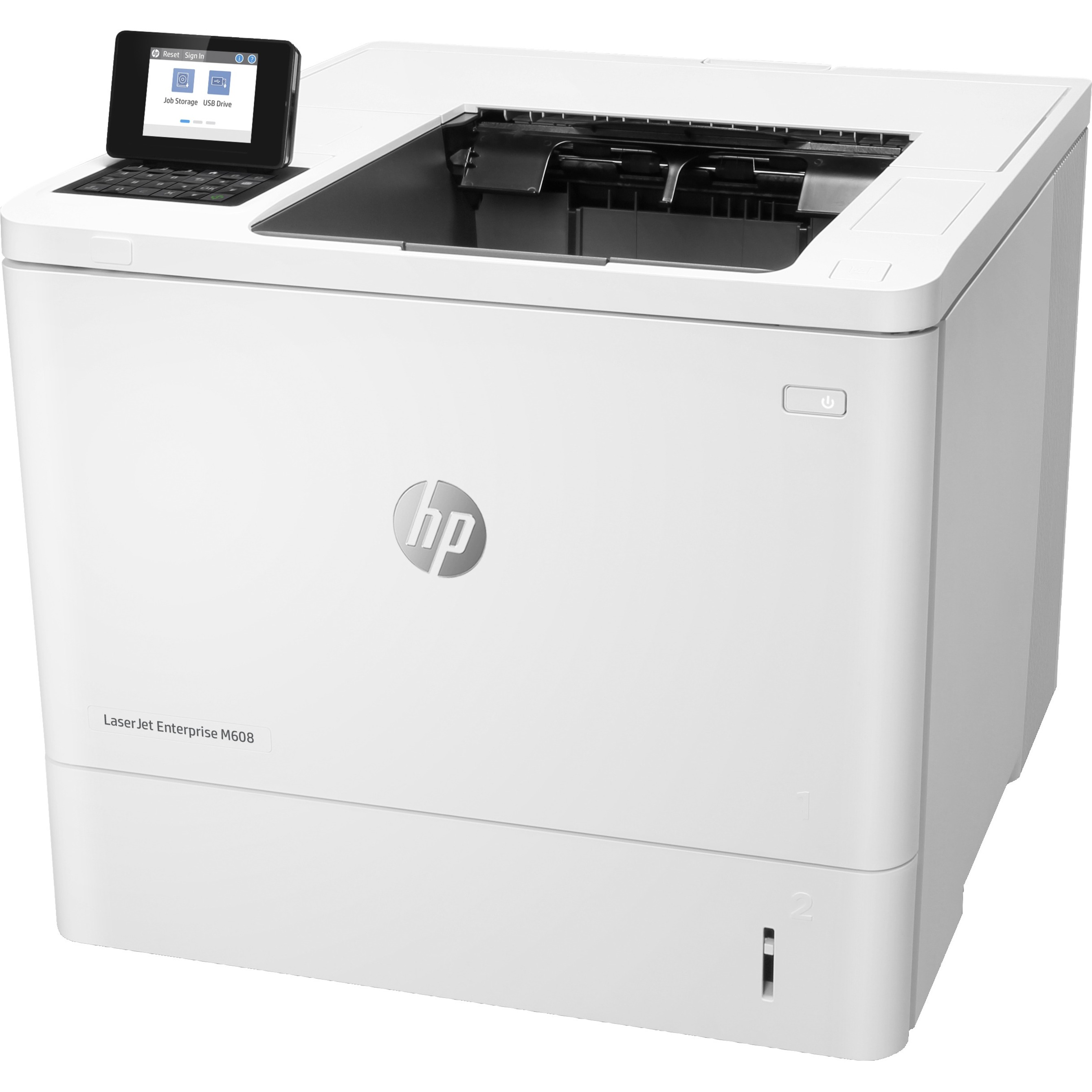 HP LaserJet Enterprise M608 M608n Desktop Laser Printer - Monochrome - 65 ppm Mono - 1200 x 1200 dpi Print - Manual Duplex Print - 650 Sheets Input - Ethernet - 275000 Pages Duty Cycle - Plain Paper Print - USB — leftmaximum