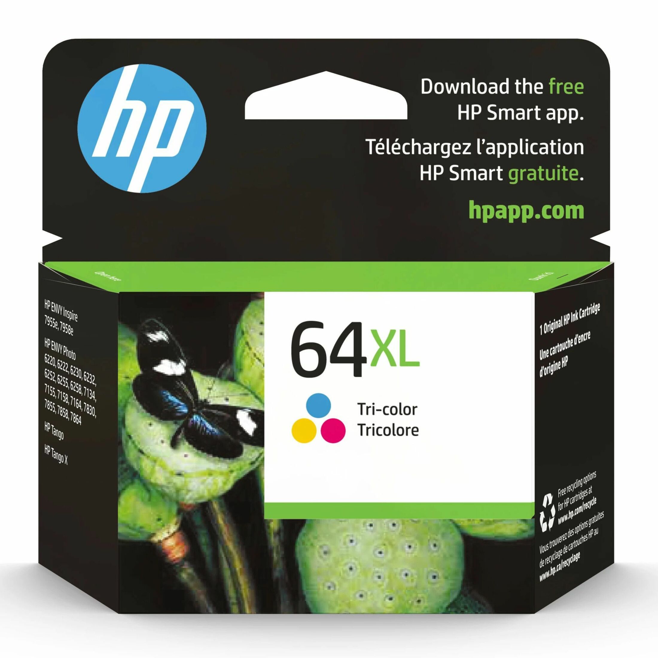 HP 64XL Original High Yield Inkjet Ink Cartridge - Tri-color - 1 Each - 415 Pages