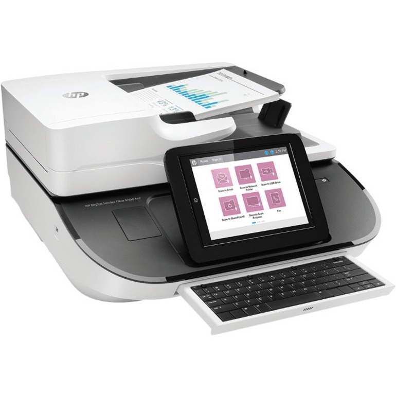 HP Digital Sender Flow 8500 fn2 Sheetfed Scanner - 600 dpi Optical - 24-bit Color - 8-bit Grayscale - 100 ppm (Mono) - 100 ppm (Color) - Duplex Scanning - USB — rightmaximum