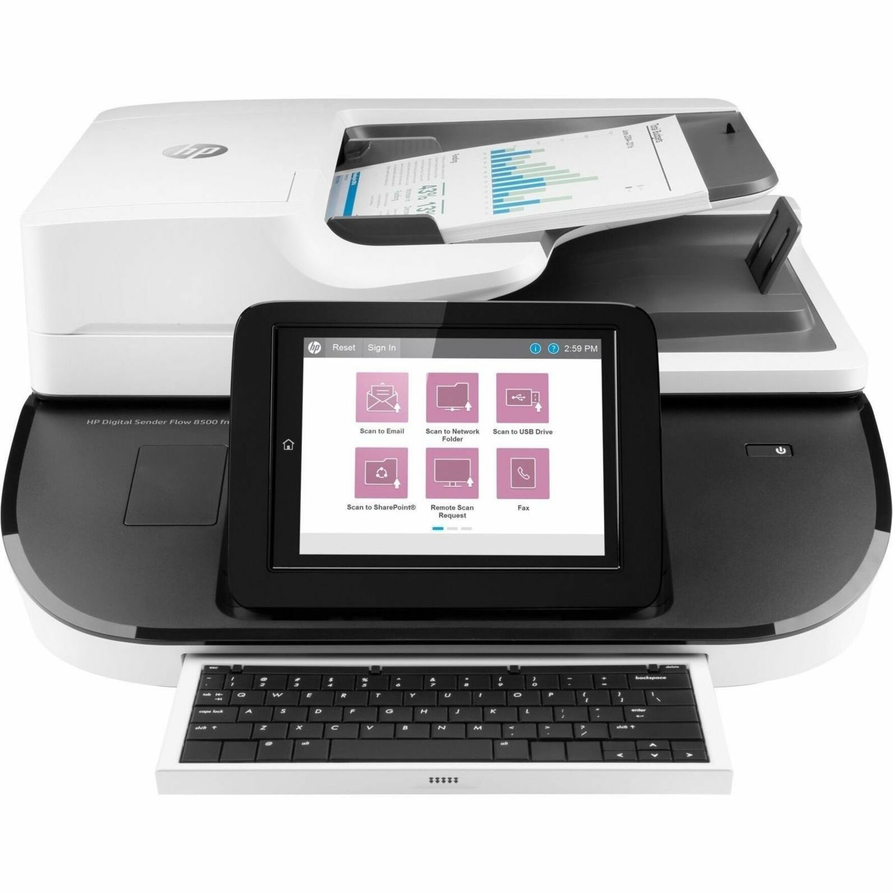 HP Digital Sender 8500 Sheetfed Scanner - 600 dpi Optical - 24-bit Color - 8-bit Grayscale - 92 ppm (Mono) - 184 ppm (Color) - USB — alternate image2