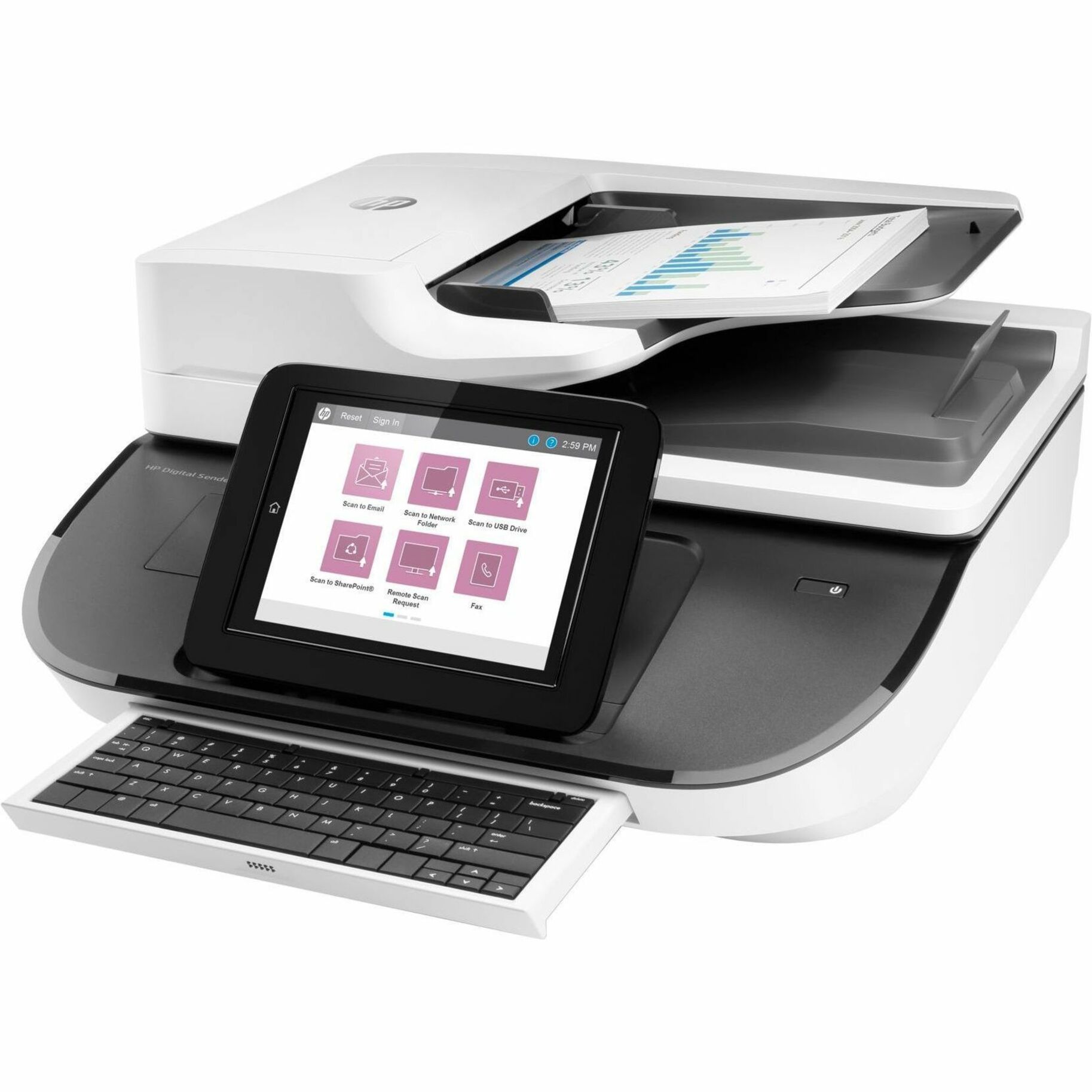HP Digital Sender 8500 Sheetfed Scanner - 600 dpi Optical - 24-bit Color - 8-bit Grayscale - 92 ppm (Mono) - 184 ppm (Color) - USB — alternate image5