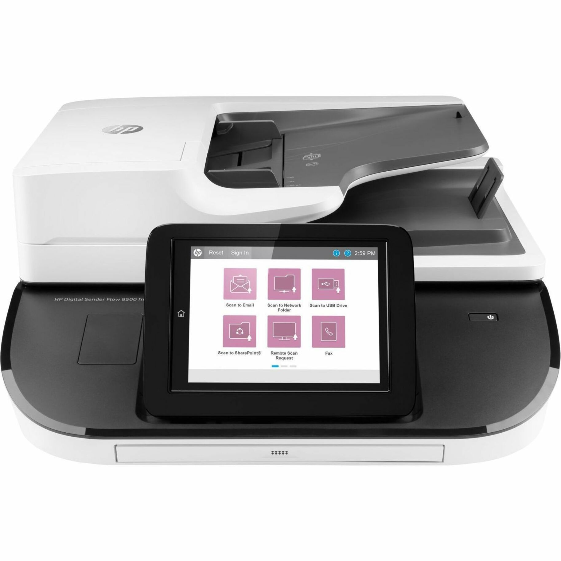 HP Digital Sender 8500 Sheetfed Scanner - 600 dpi Optical - 24-bit Color - 8-bit Grayscale - 92 ppm (Mono) - 184 ppm (Color) - USB — front