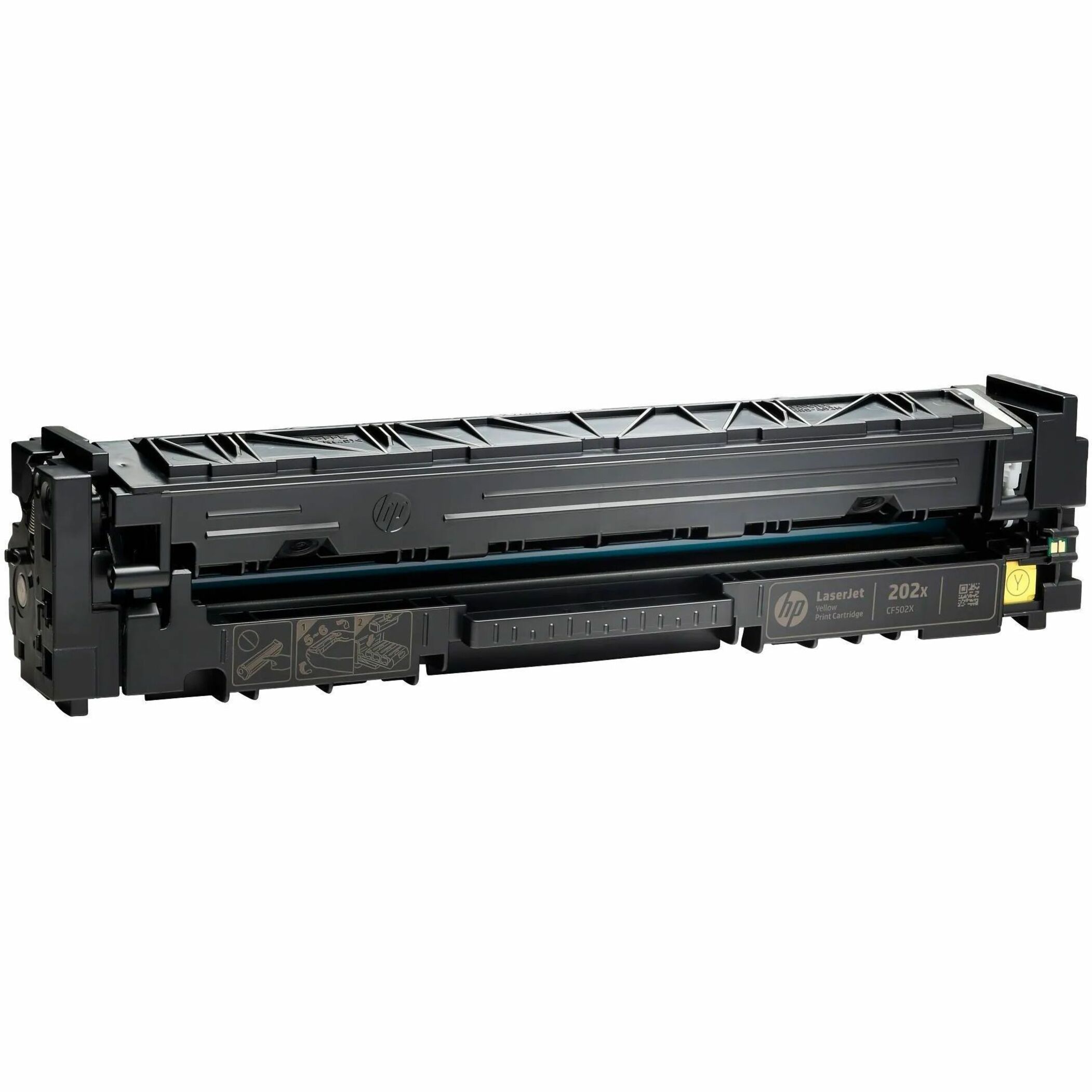 HP 202X (CF502X) Original High Yield Laser Toner Cartridge - Yellow - 1 Each - 2500 Pages — alternate image1
